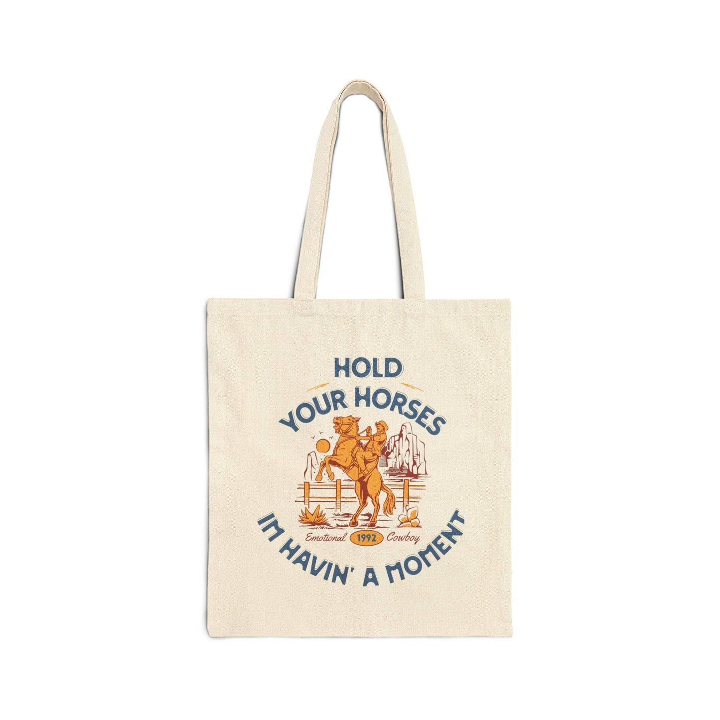 Rustic Canvas Tote Bag – "Hold Your Horses, I'm Havin' a Moment" – A Must-Have for Equestrian Enthusiasts - Its Fine, I Am Fine