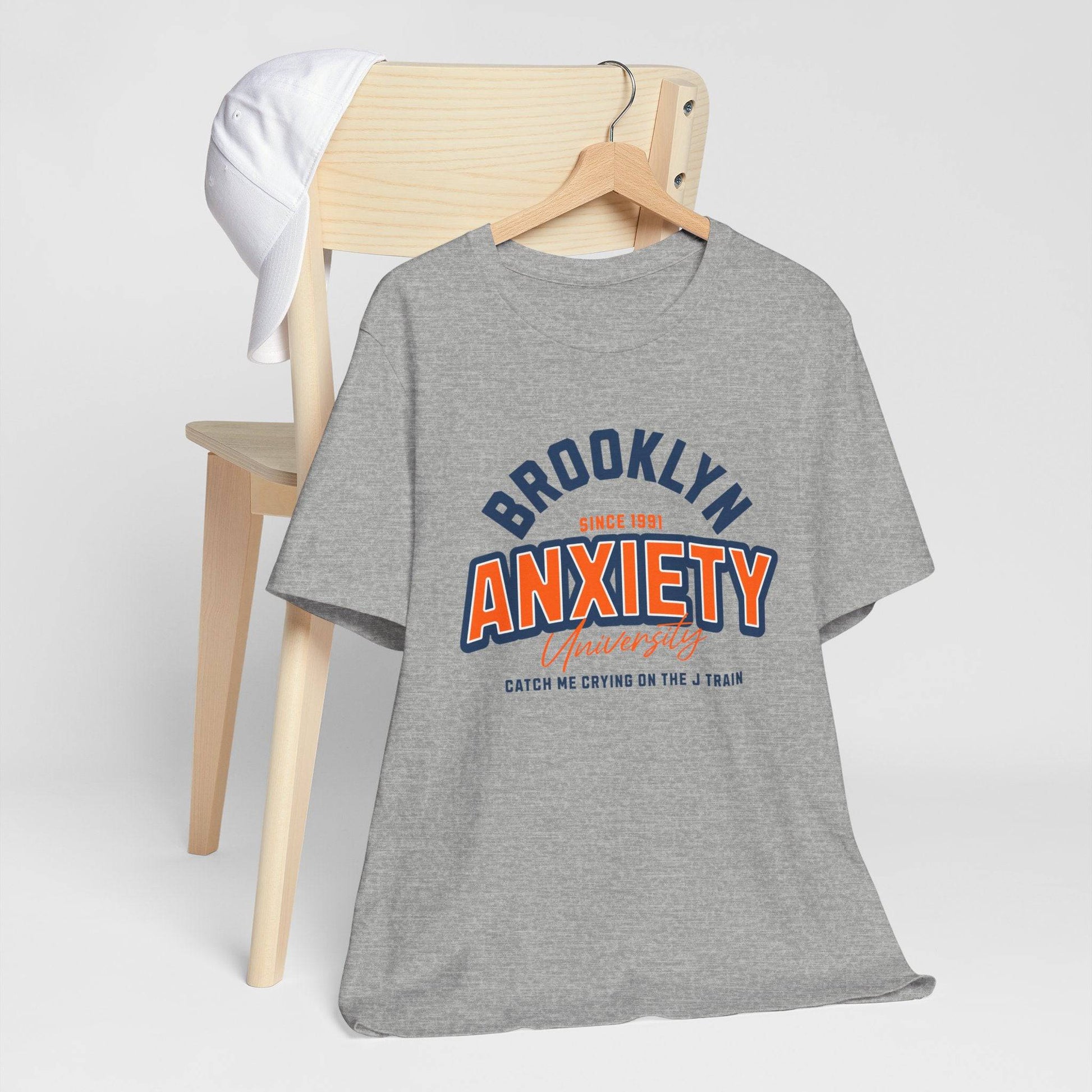 Brooklyn Anxiety University Vintage Unisex T-Shirt – Retro Graphic Tee - Its Fine, I Am Fine
