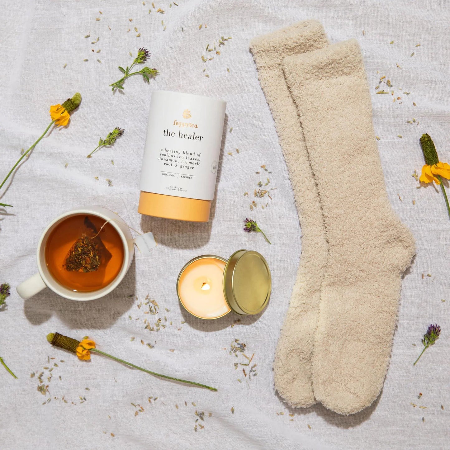Get Well Soon Gift Box for Women Organic Self Care Package with Bath Bomb - Its Fine, I Am Fine