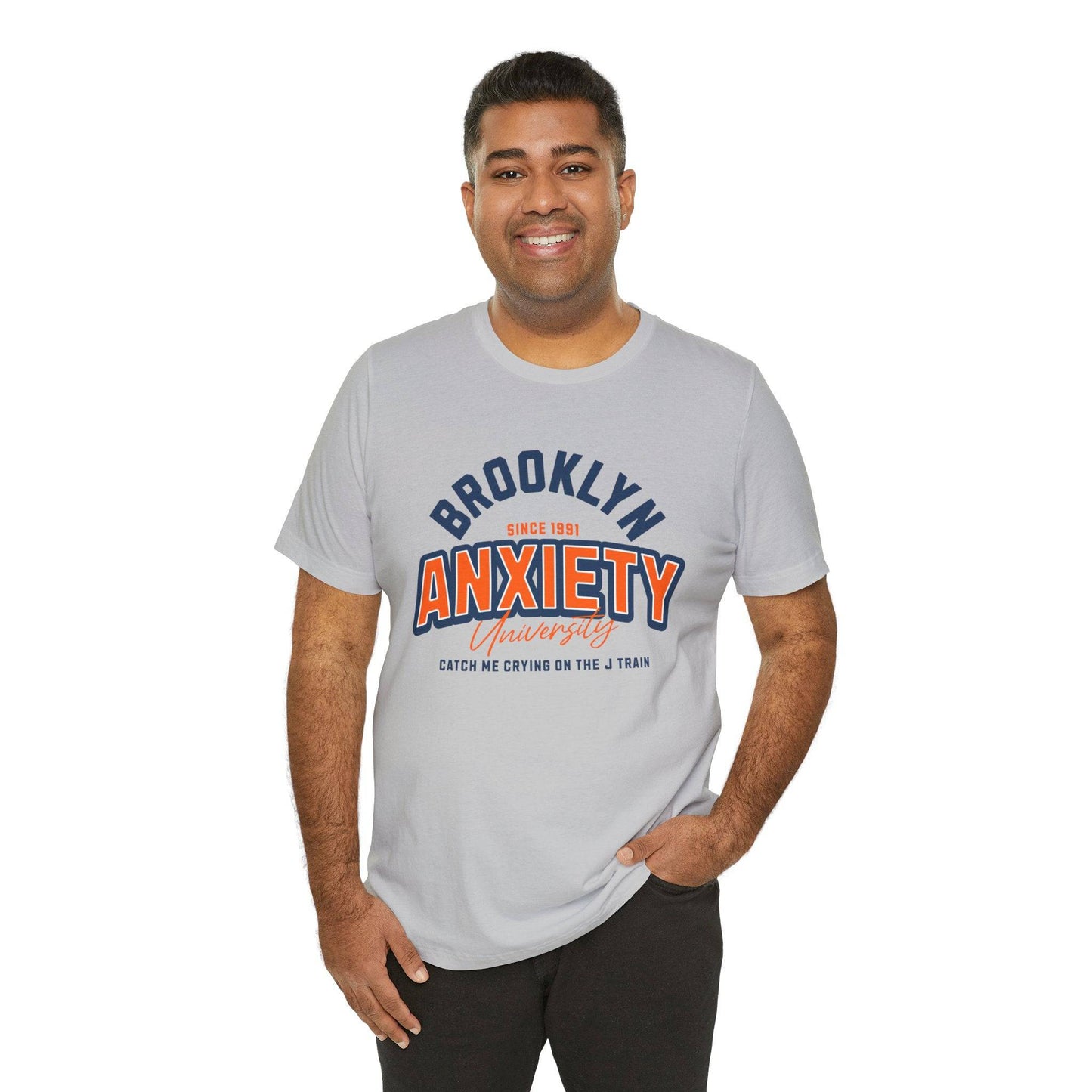 Brooklyn Anxiety University Vintage Unisex T-Shirt – Retro Graphic Tee - Its Fine, I Am Fine