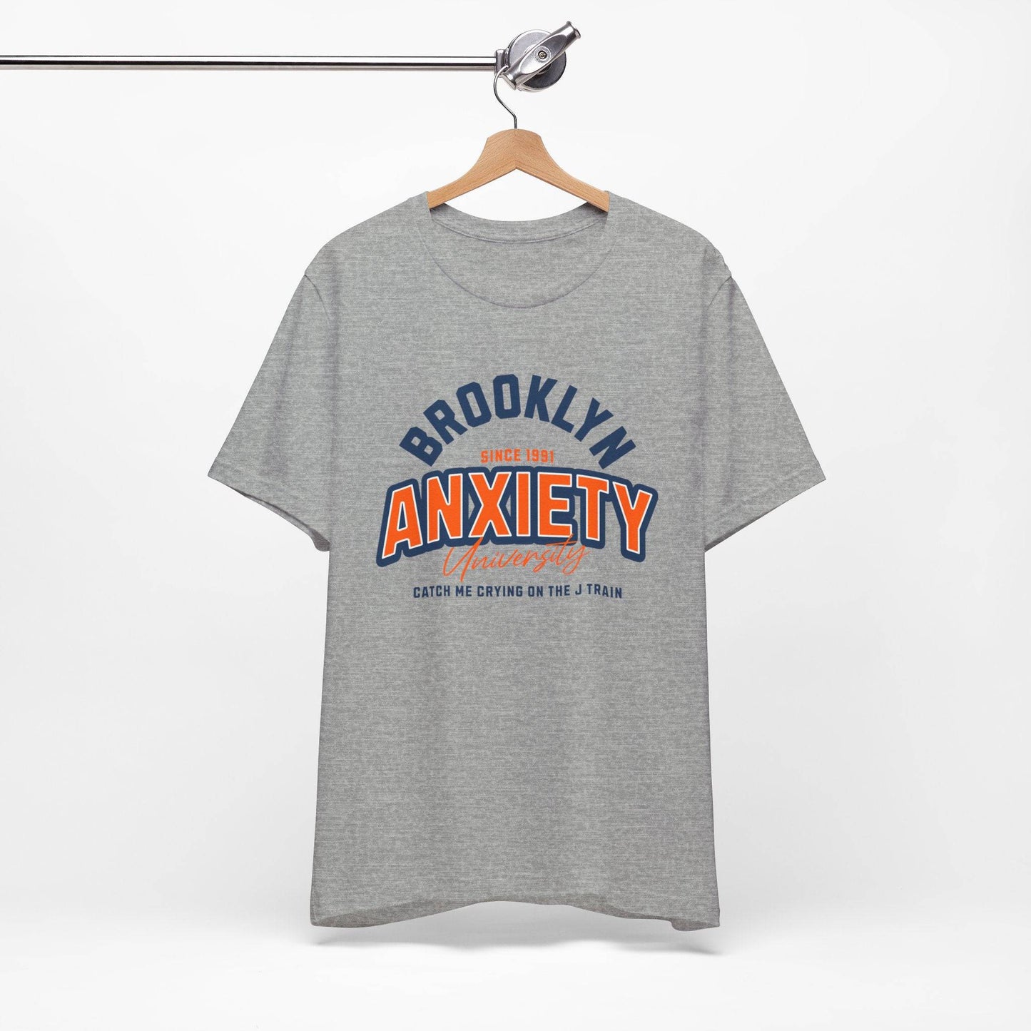 Brooklyn Anxiety University Vintage Unisex T-Shirt – Retro Graphic Tee - Its Fine, I Am Fine