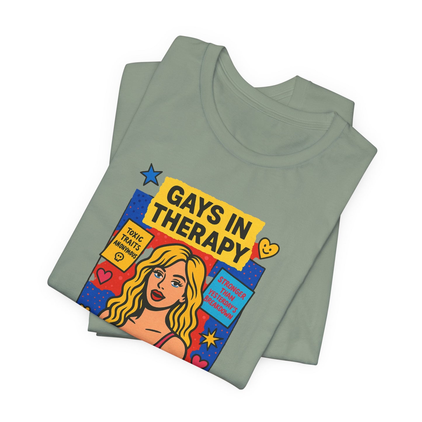 Gays in Therapy Tee, Funny LGBTQ Shirt, Unisex Graphic Tee, Pride Apparel, Therapy Humor Gift, Casual LGBTQ Wear