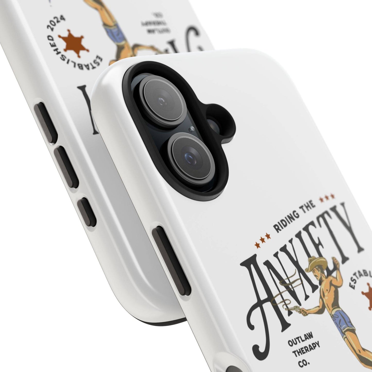Riding the Anxiety Wave Phone Case - Tough Design for Stress Relief - Its Fine, I Am Fine