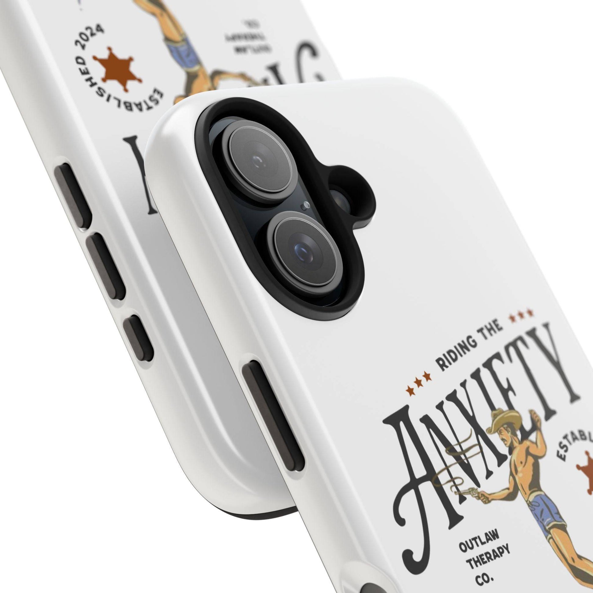 Riding the Anxiety Wave Phone Case - Tough Design for Stress Relief - Its Fine, I Am Fine