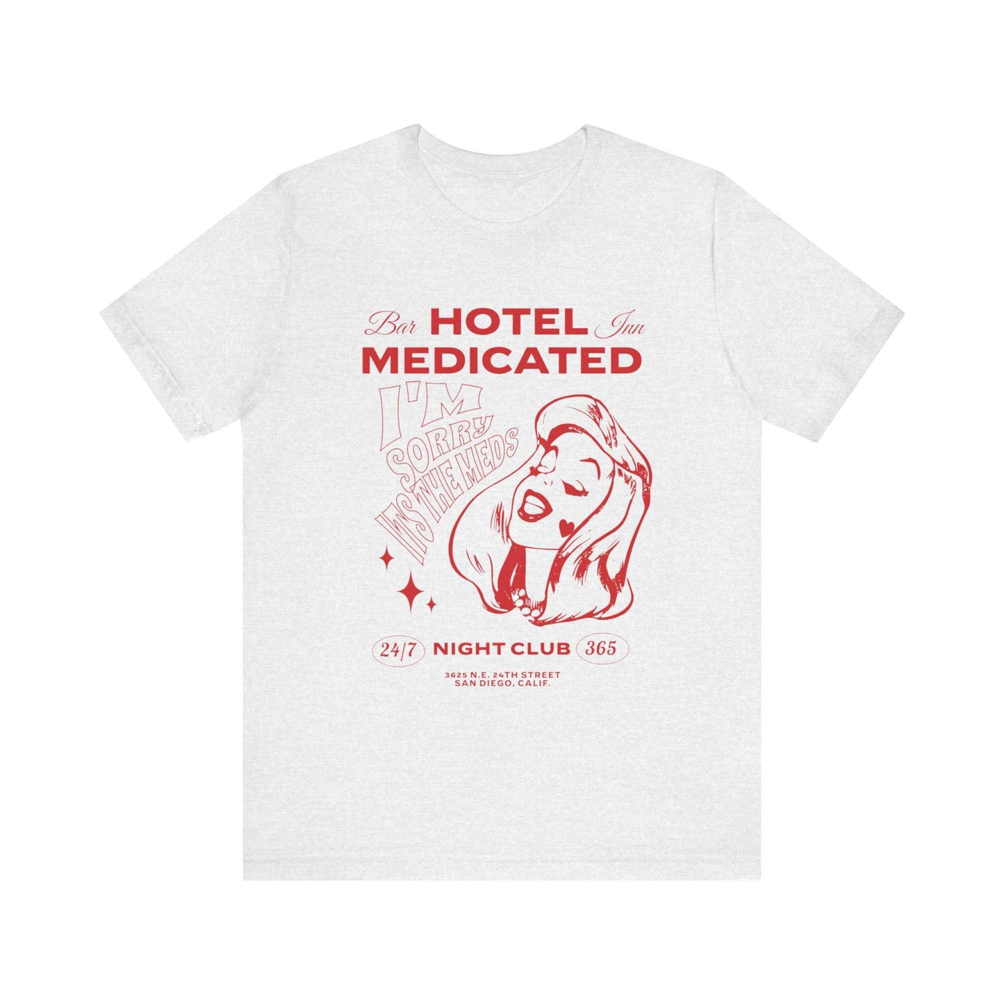 Hotel Medicated Tee, Unisex T-Shirt, Vintage Graphic Tee, Retro T-Shirt, Cool Tee, Funny Shirt - Its Fine, I Am Fine