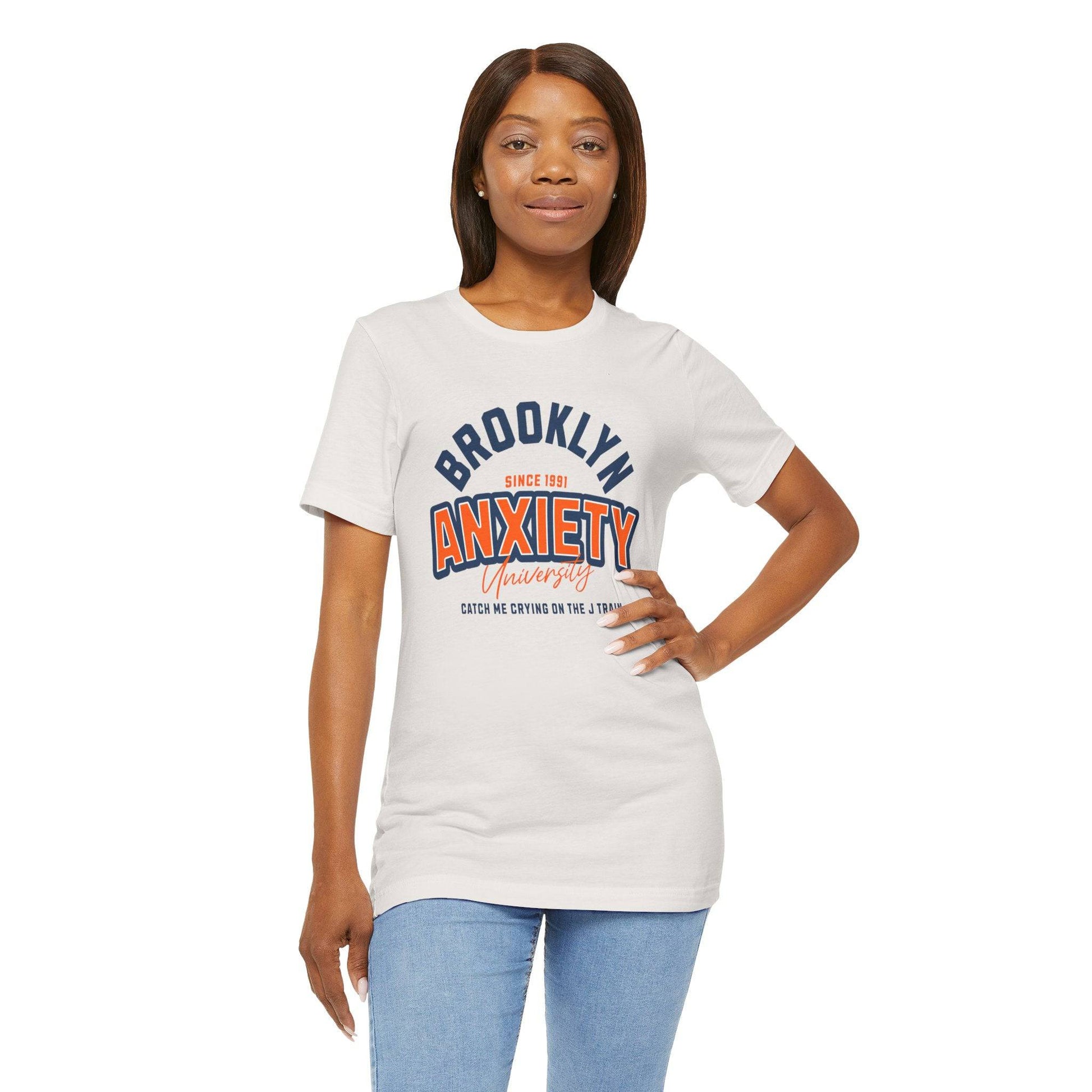 Brooklyn Anxiety University Vintage Unisex T-Shirt – Retro Graphic Tee - Its Fine, I Am Fine