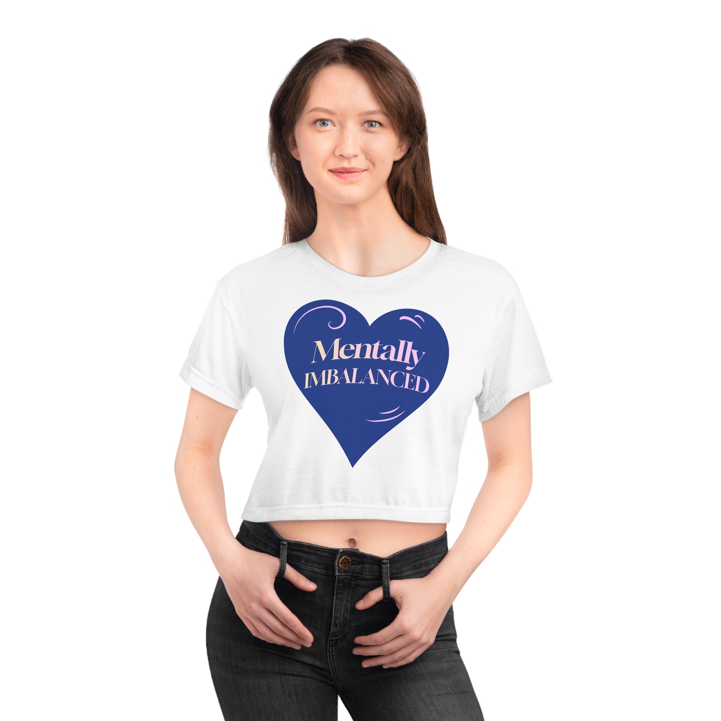 Mentally Imbalanced Crop Tee