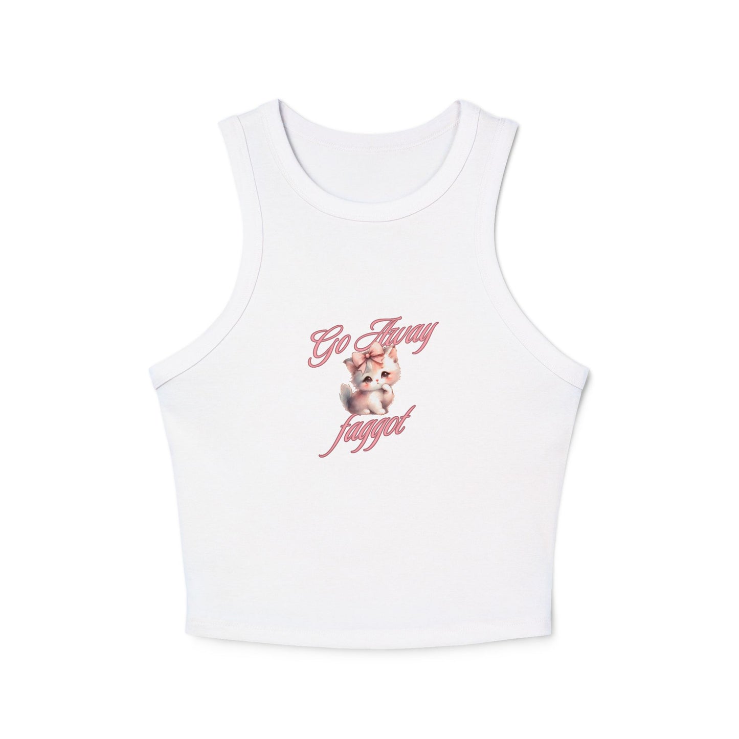 Cute & Sassy ‘Go Away’ Graphic Racer Tank Top for Women - Its Fine, I Am Fine
