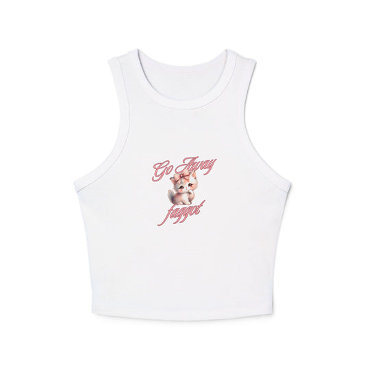 Cute & Sassy ‘Go Away’ Graphic Racer Tank Top for Women - Its Fine, I Am Fine