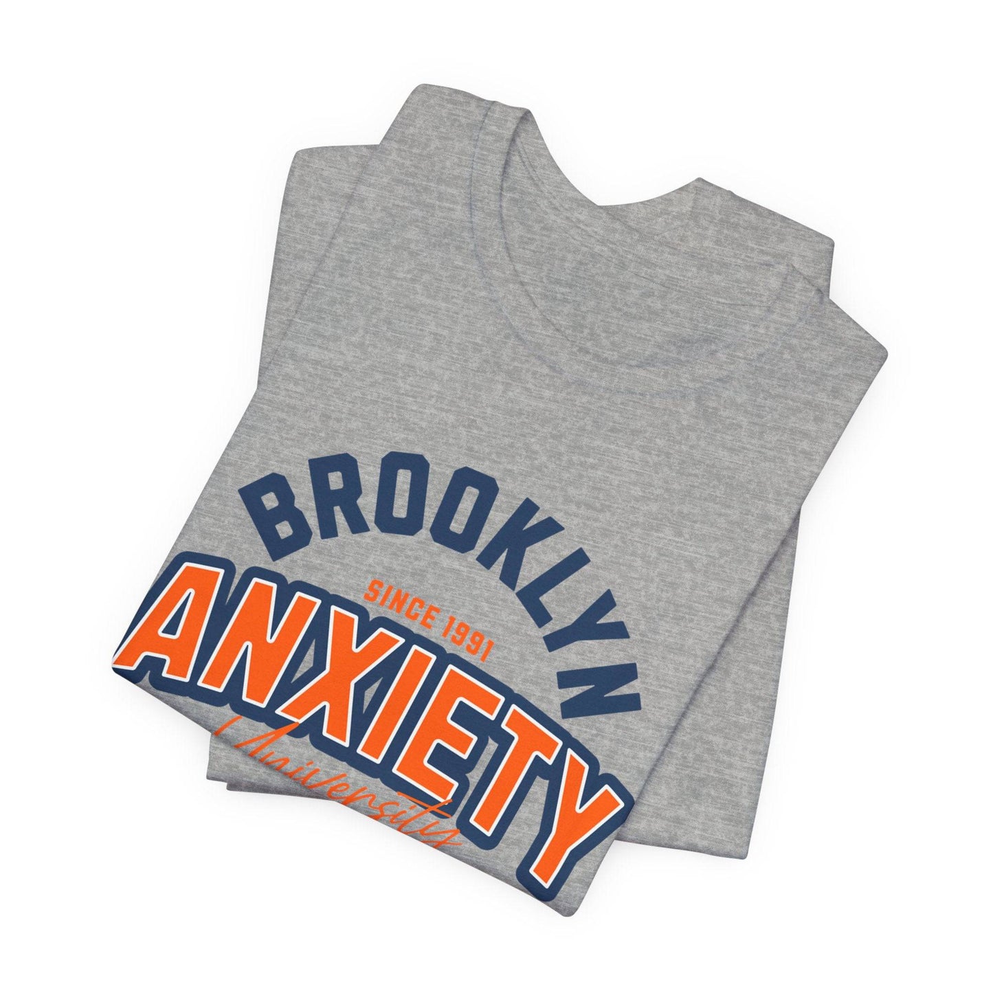 Brooklyn Anxiety University Vintage Unisex T-Shirt – Retro Graphic Tee - Its Fine, I Am Fine