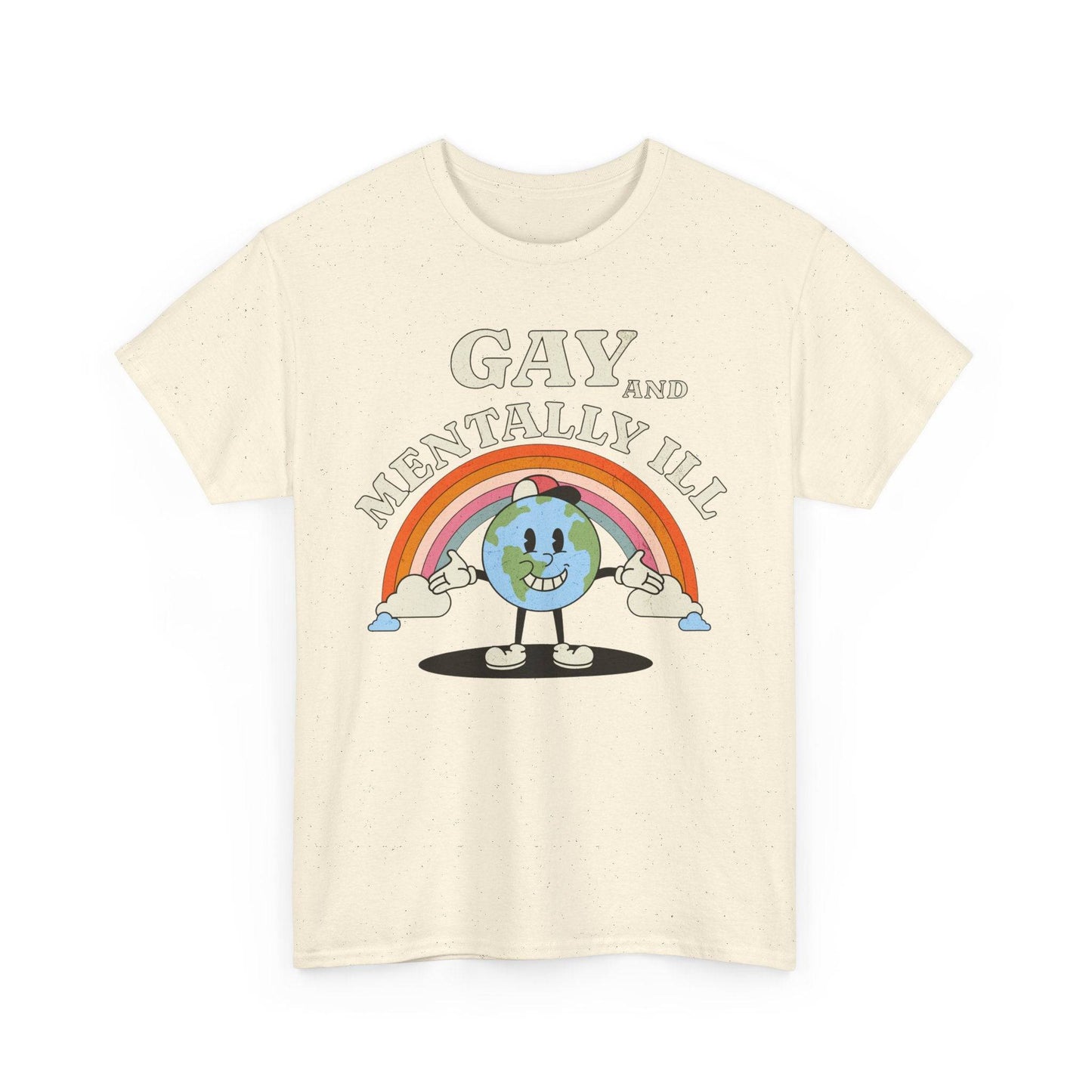 Gay and Mentally Ill Unisex Heavy Cotton Tee - Playful Graphic T-Shirt for LGBTQ+ Pride and Support - Its Fine, I Am Fine
