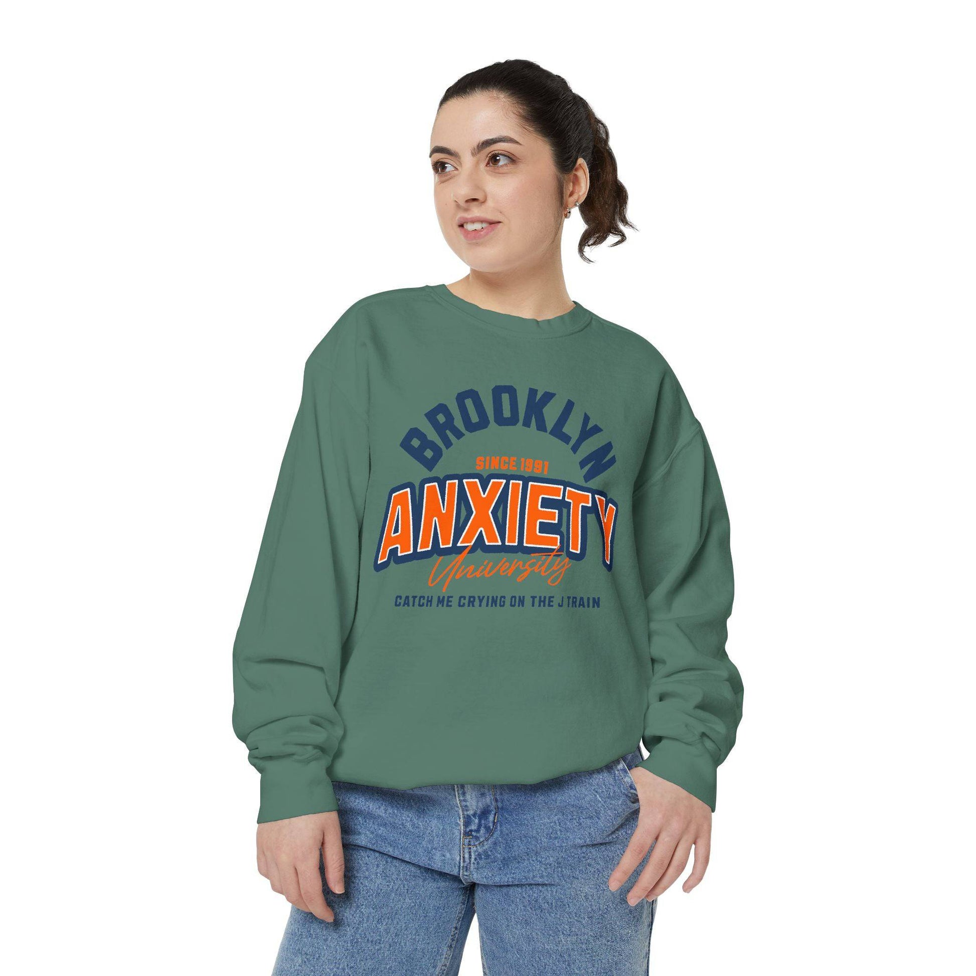 Brooklyn Anxiety University Sweatshirt – Vintage Unisex Pullover | Cozy, Soft & Witty - Its Fine, I Am Fine