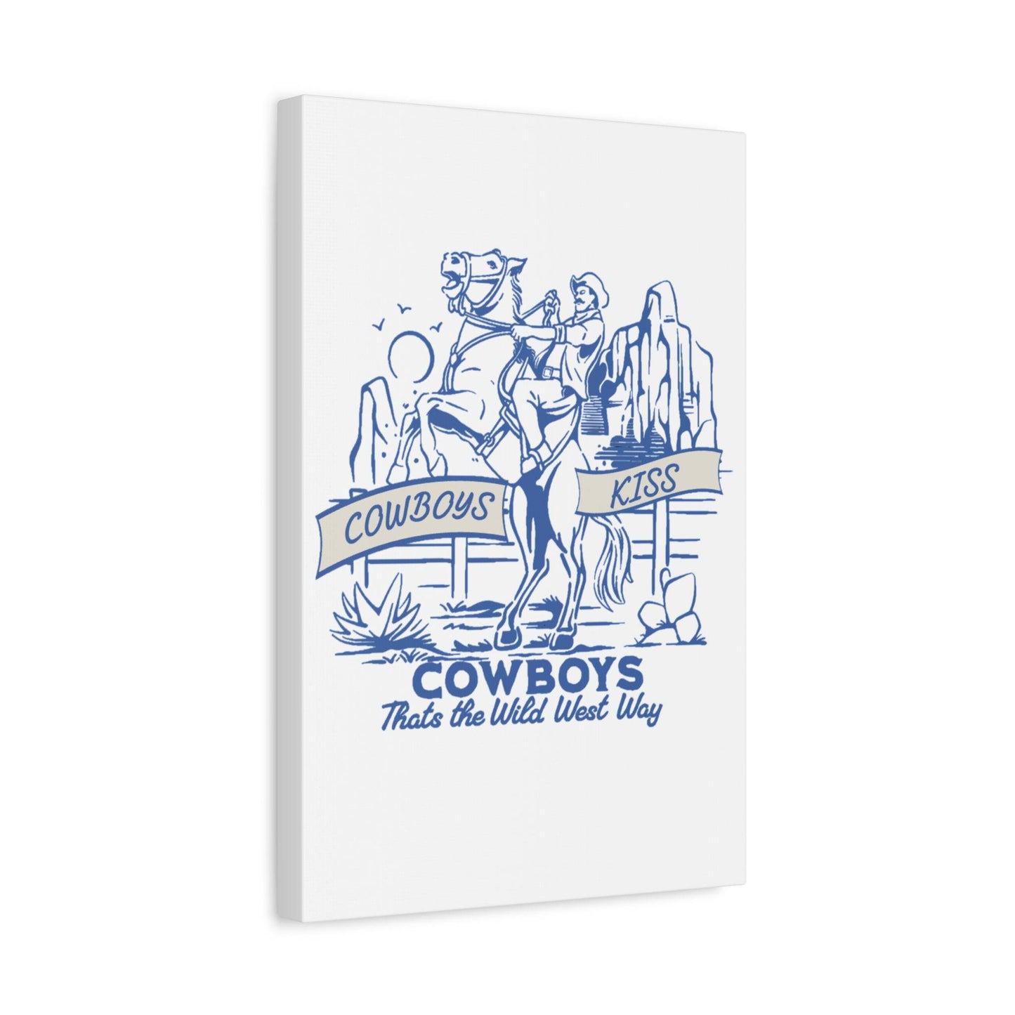 Cowboys Kiss Canvas Art - Western Decor for Cowboy Lovers - Its Fine, I Am Fine