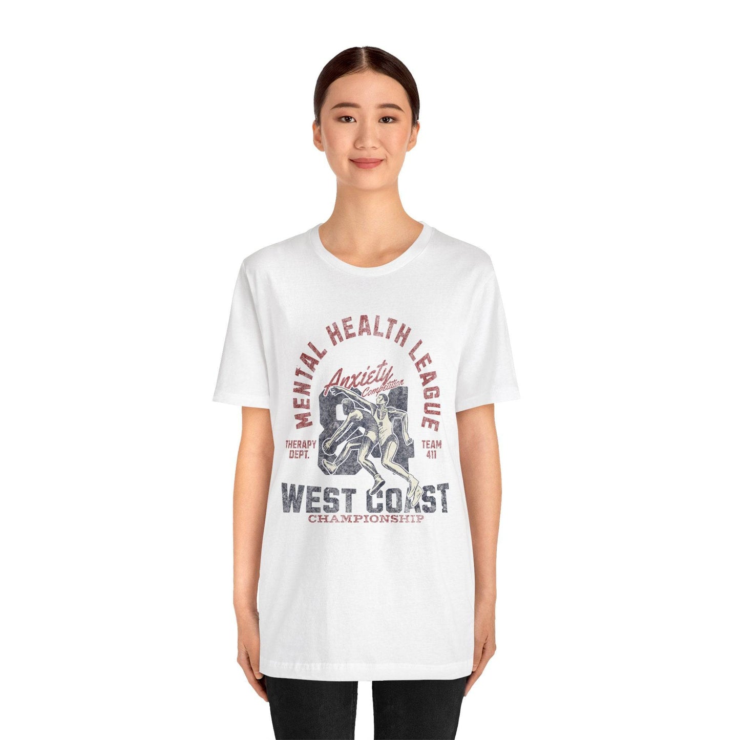 Mental Health League Unisex Tee – Anxiety Therapy Support Shirt - Its Fine, I Am Fine