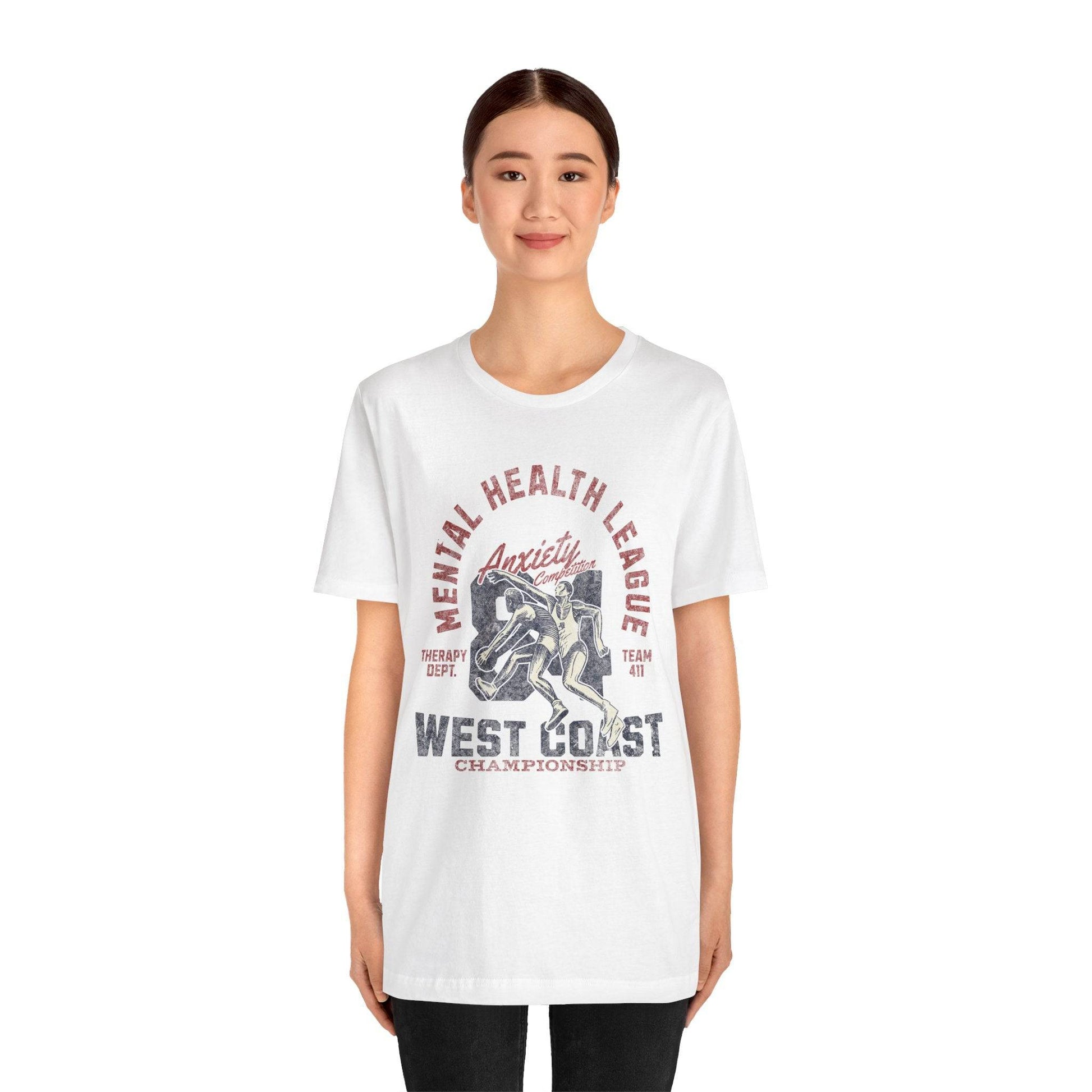 Mental Health League Unisex Tee – Anxiety Therapy Support Shirt - Its Fine, I Am Fine