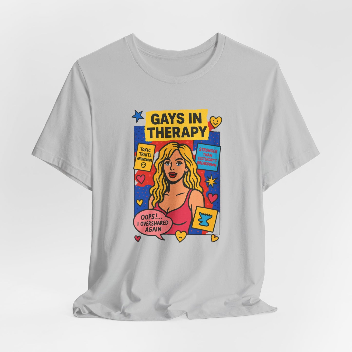 Gays in Therapy Tee, Funny LGBTQ Shirt, Unisex Graphic Tee, Pride Apparel, Therapy Humor Gift, Casual LGBTQ Wear
