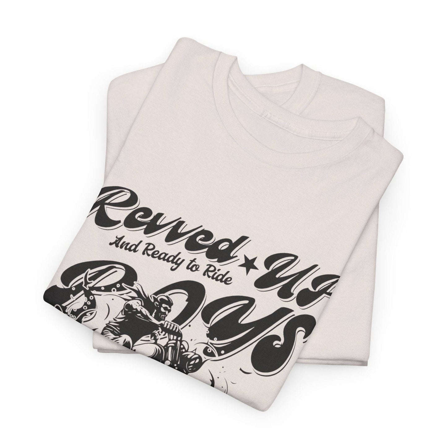 Revv'd Up Motorcycle Tee - Unisex Heavy Cotton Shirt for Riders - Its Fine, I Am Fine
