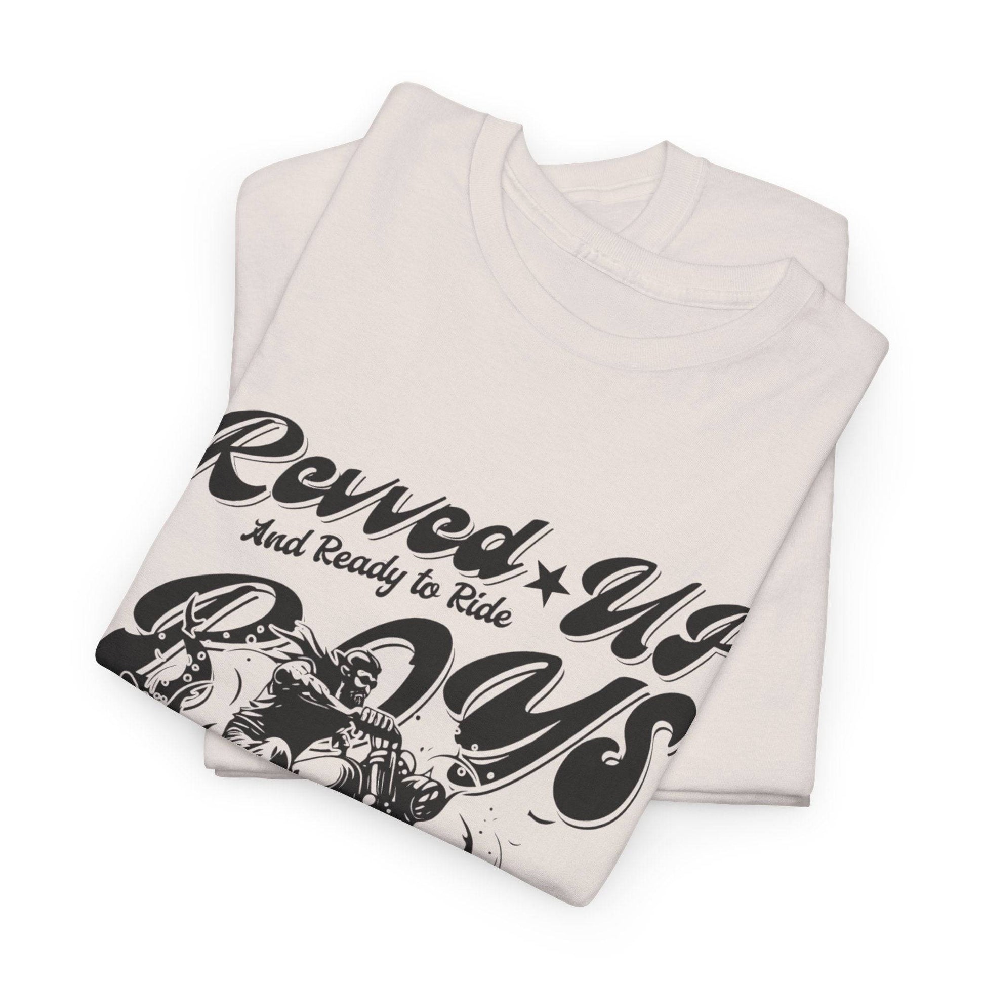 Revv'd Up Motorcycle Tee - Unisex Heavy Cotton Shirt for Riders - Its Fine, I Am Fine