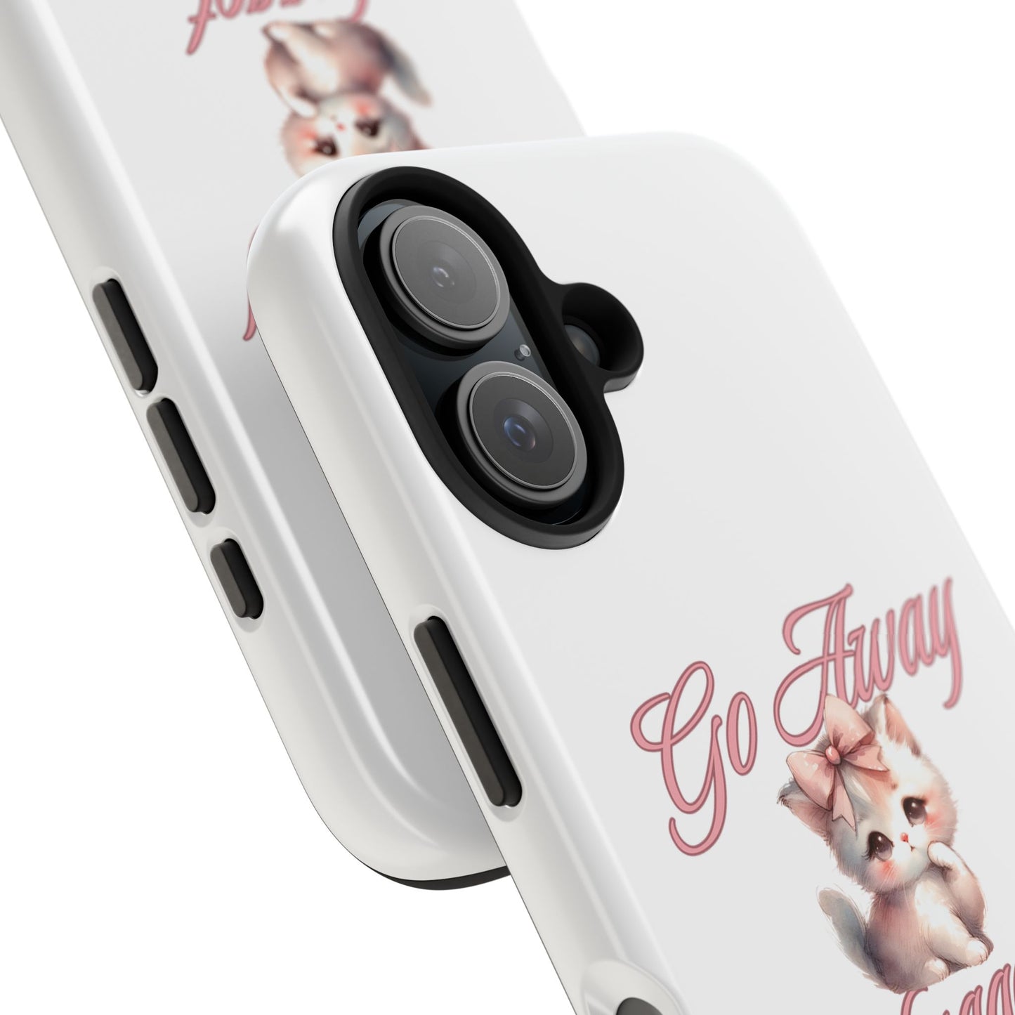 Cute Cat Tough Phone Case - Go Away Design