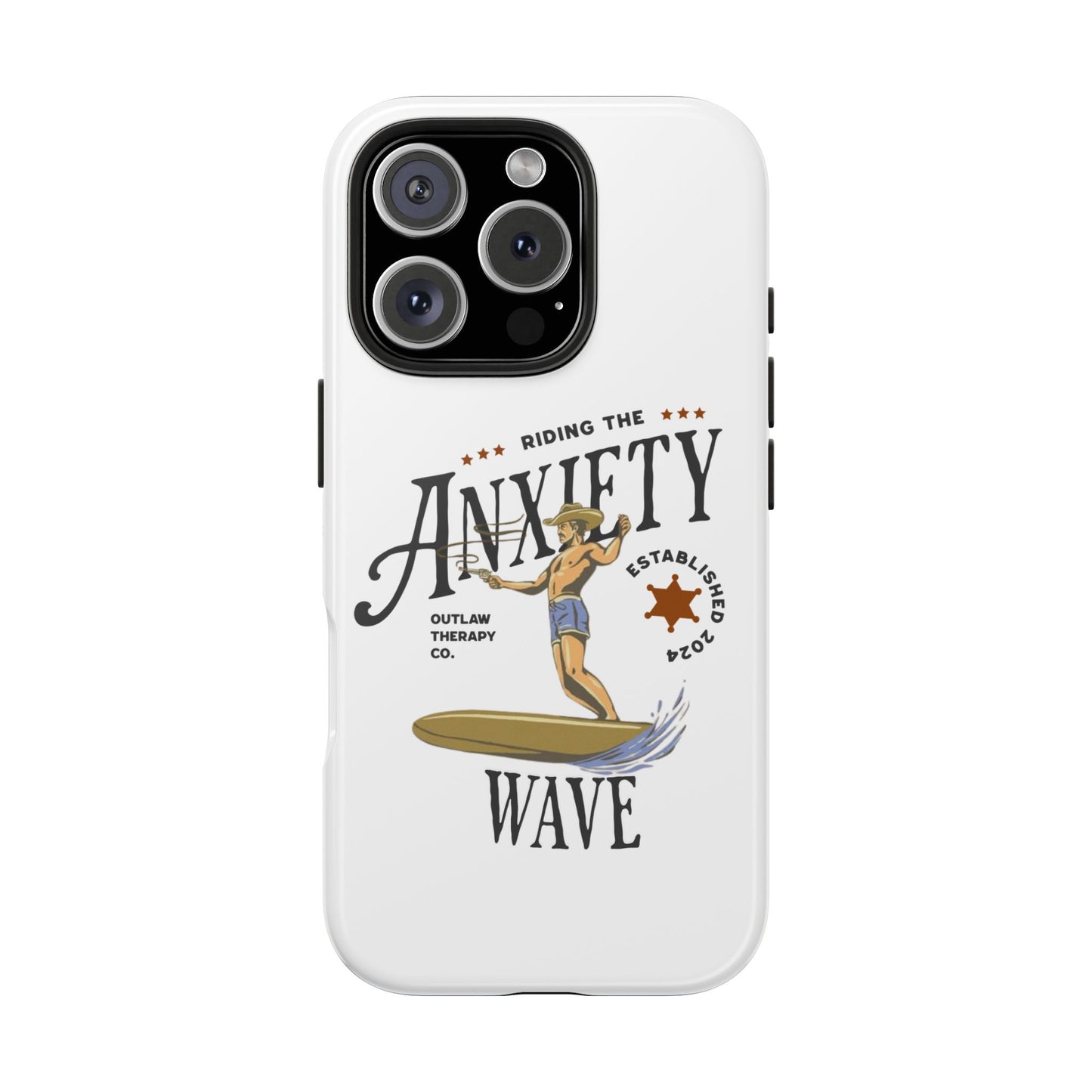 Riding the Anxiety Wave Phone Case - Tough Design for Stress Relief