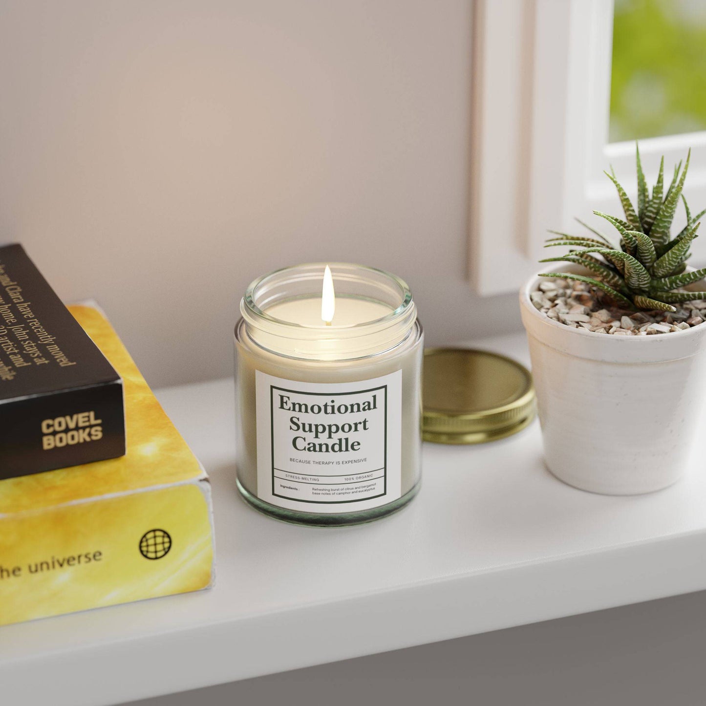 Emotional Support Candle - Organic Coconut Apricot Wax (4oz & 9oz) - Its Fine, I Am Fine
