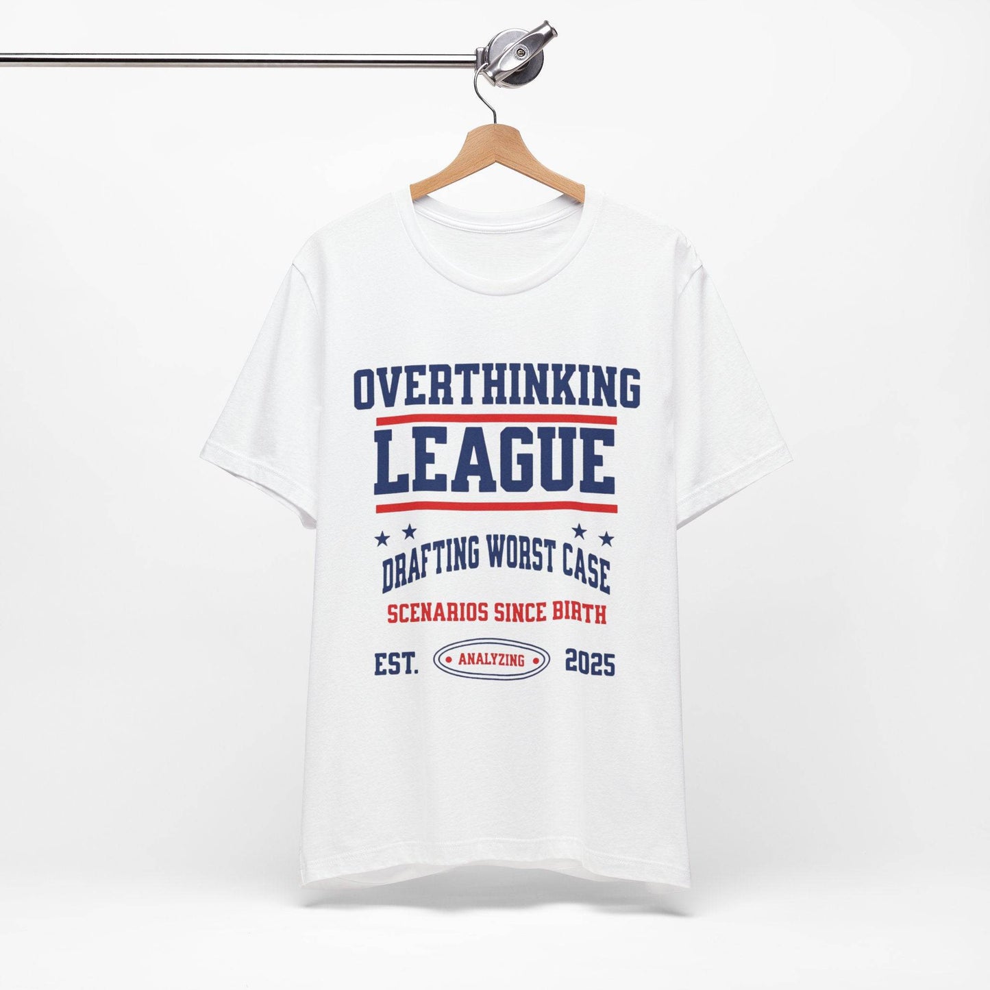 Overthinking League Unisex Jersey Tee - Analyzing Since 2025 - Its Fine, I Am Fine