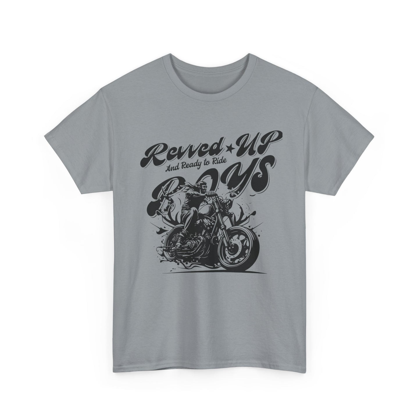 Revv'd Up Motorcycle Tee - Unisex Heavy Cotton Shirt for Riders