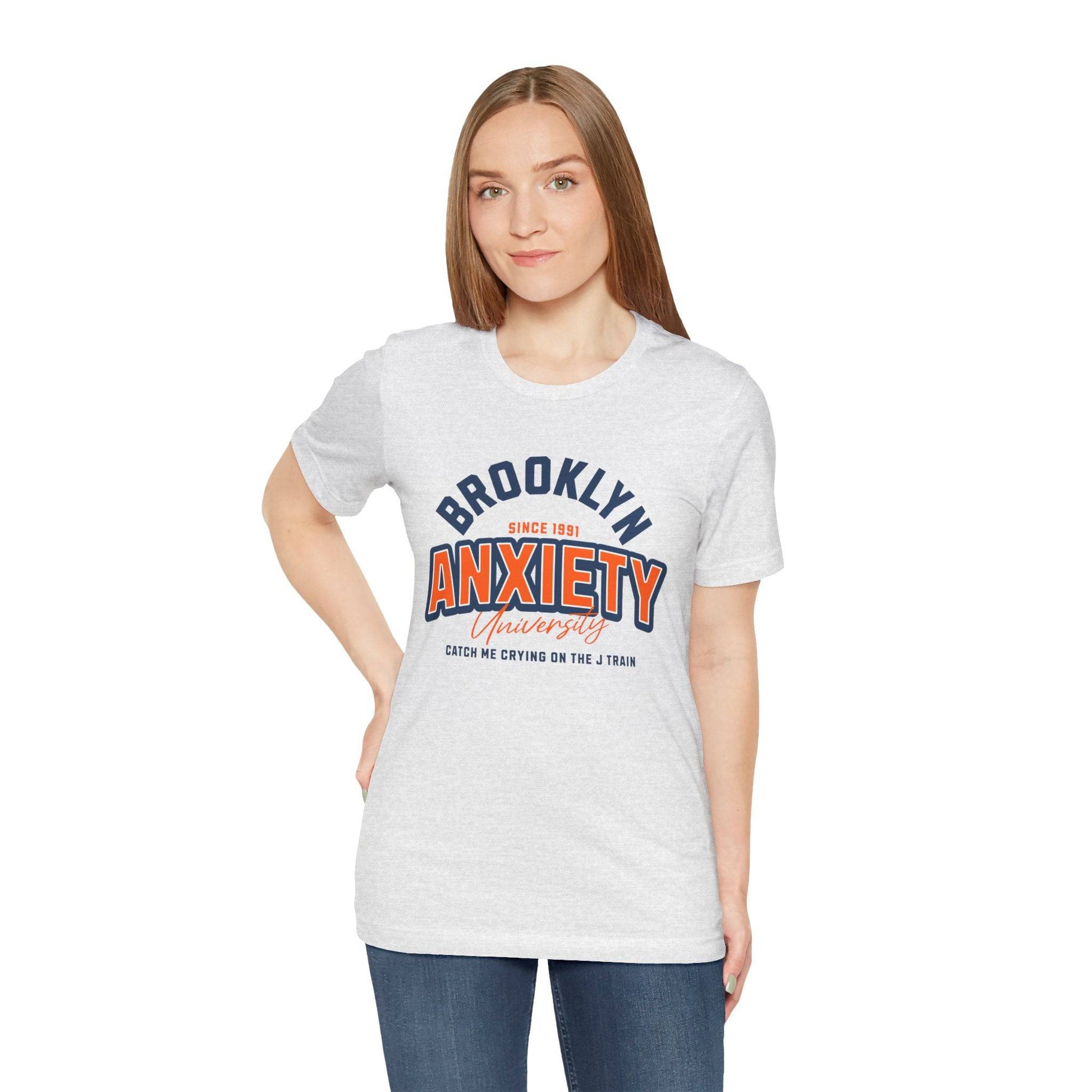 Brooklyn Anxiety University Vintage Unisex T-Shirt – Retro Graphic Tee - Its Fine, I Am Fine