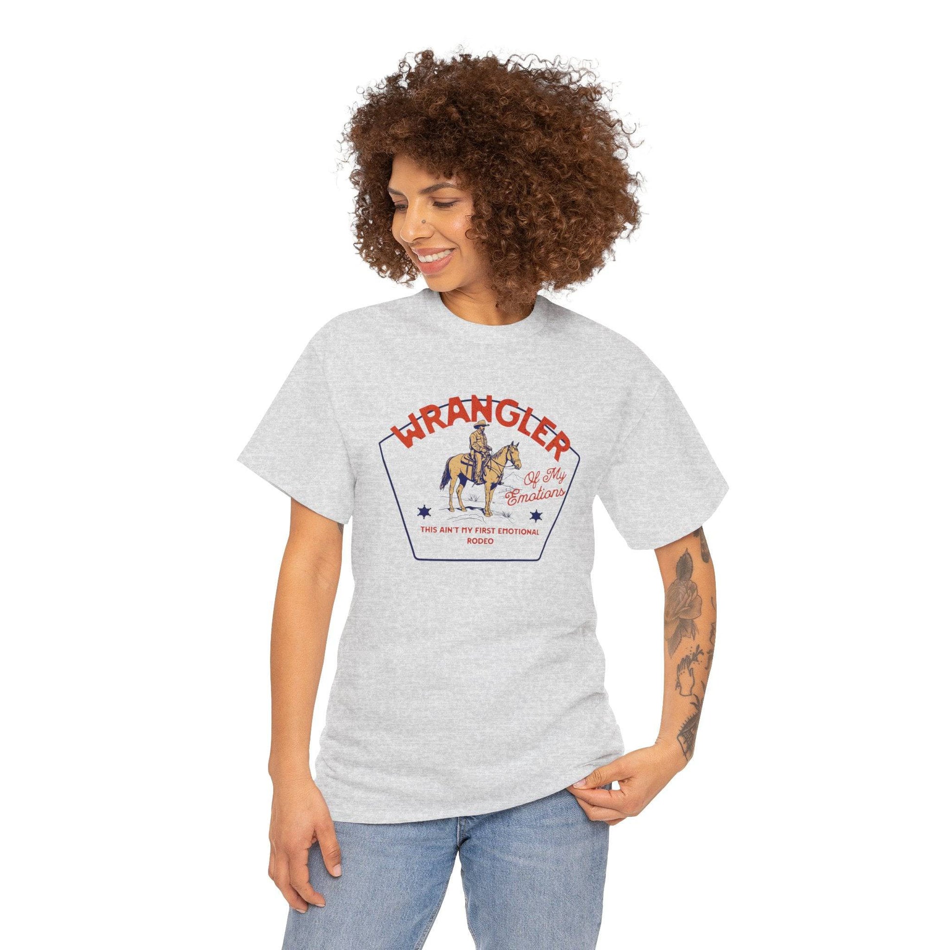 Vintage Wrangler Graphic Unisex T-Shirt – Funny Cowboy Mental Health Tee - Its Fine, I Am Fine