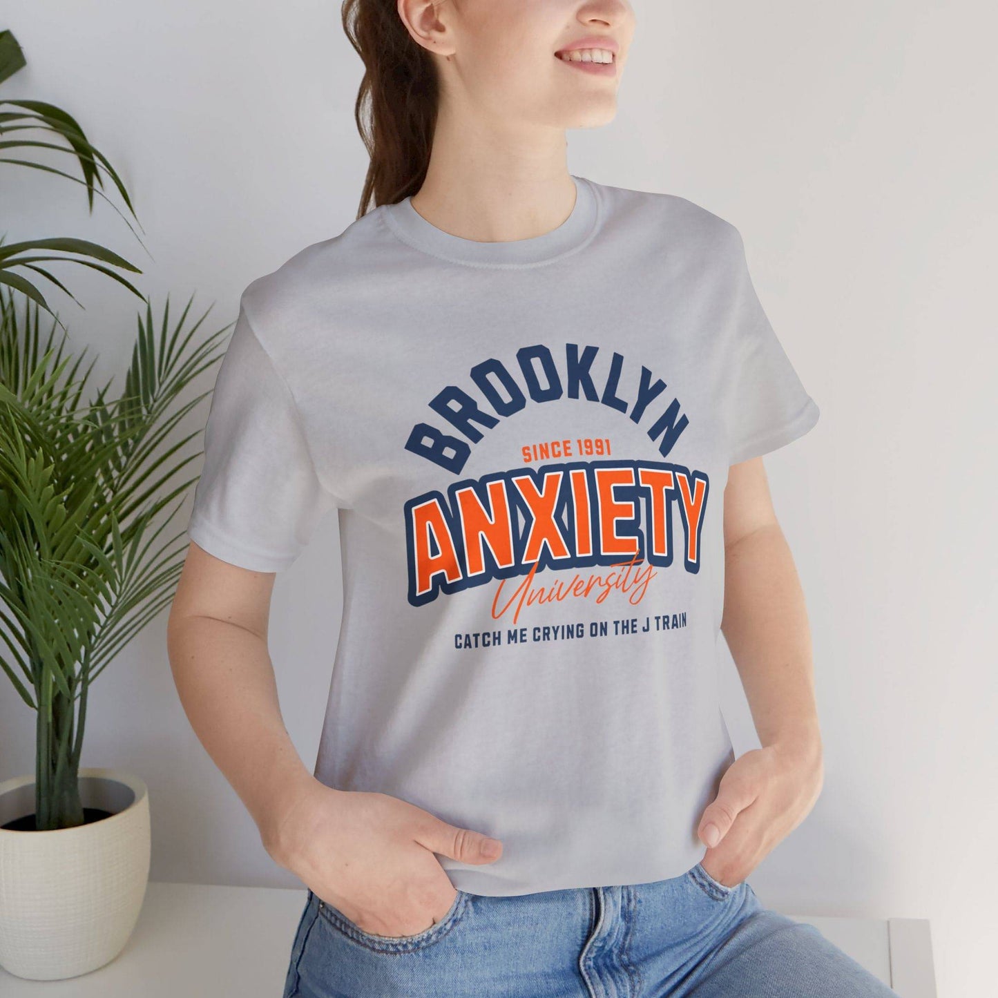 Brooklyn Anxiety University Vintage Unisex T-Shirt – Retro Graphic Tee - Its Fine, I Am Fine