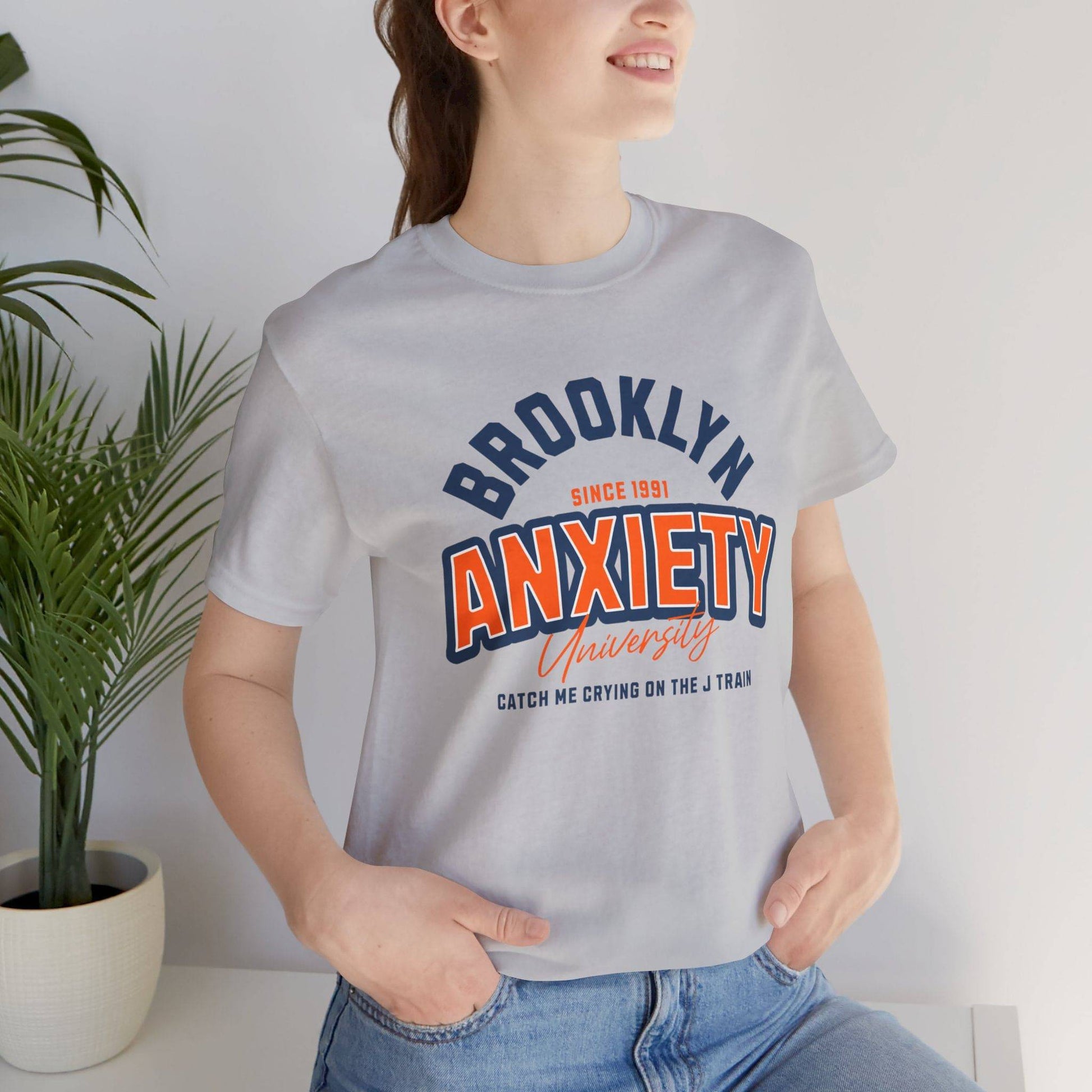 Brooklyn Anxiety University Vintage Unisex T-Shirt – Retro Graphic Tee - Its Fine, I Am Fine