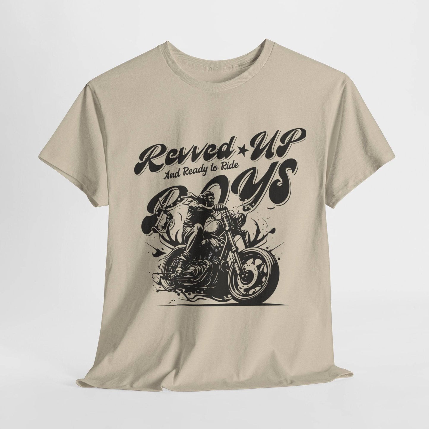 Revv'd Up Motorcycle Tee - Unisex Heavy Cotton Shirt for Riders - Its Fine, I Am Fine