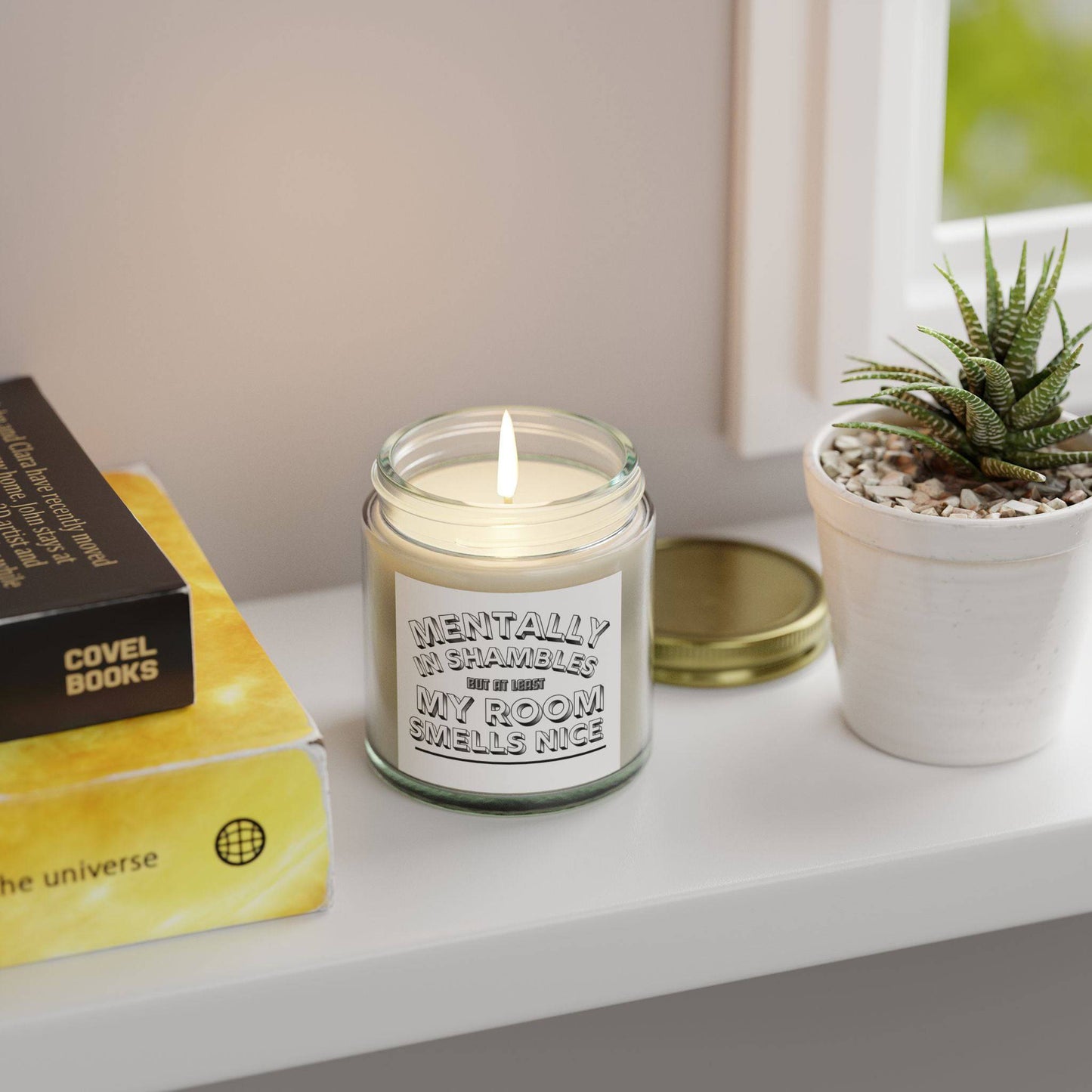 Scented Candle - 'Mentally in Shambles - My Room Smells Nice' (4oz & 9oz) - Its Fine, I Am Fine