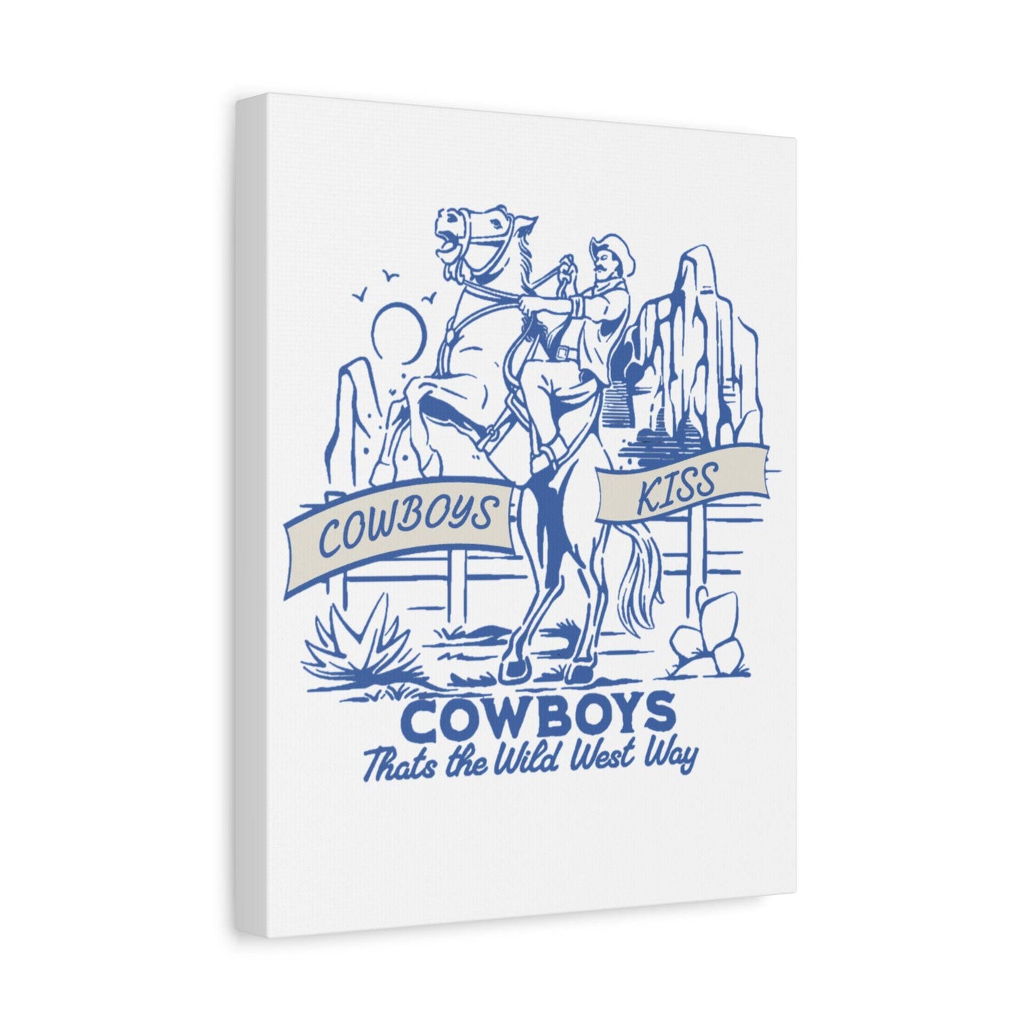Cowboys Kiss Canvas Art - Western Decor for Cowboy Lovers - Its Fine, I Am Fine