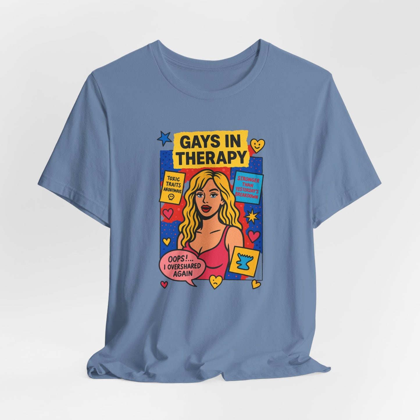 Gays in Therapy Tee, Funny LGBTQ Shirt, Unisex Graphic Tee, Pride Apparel, Therapy Humor Gift, Casual LGBTQ Wear