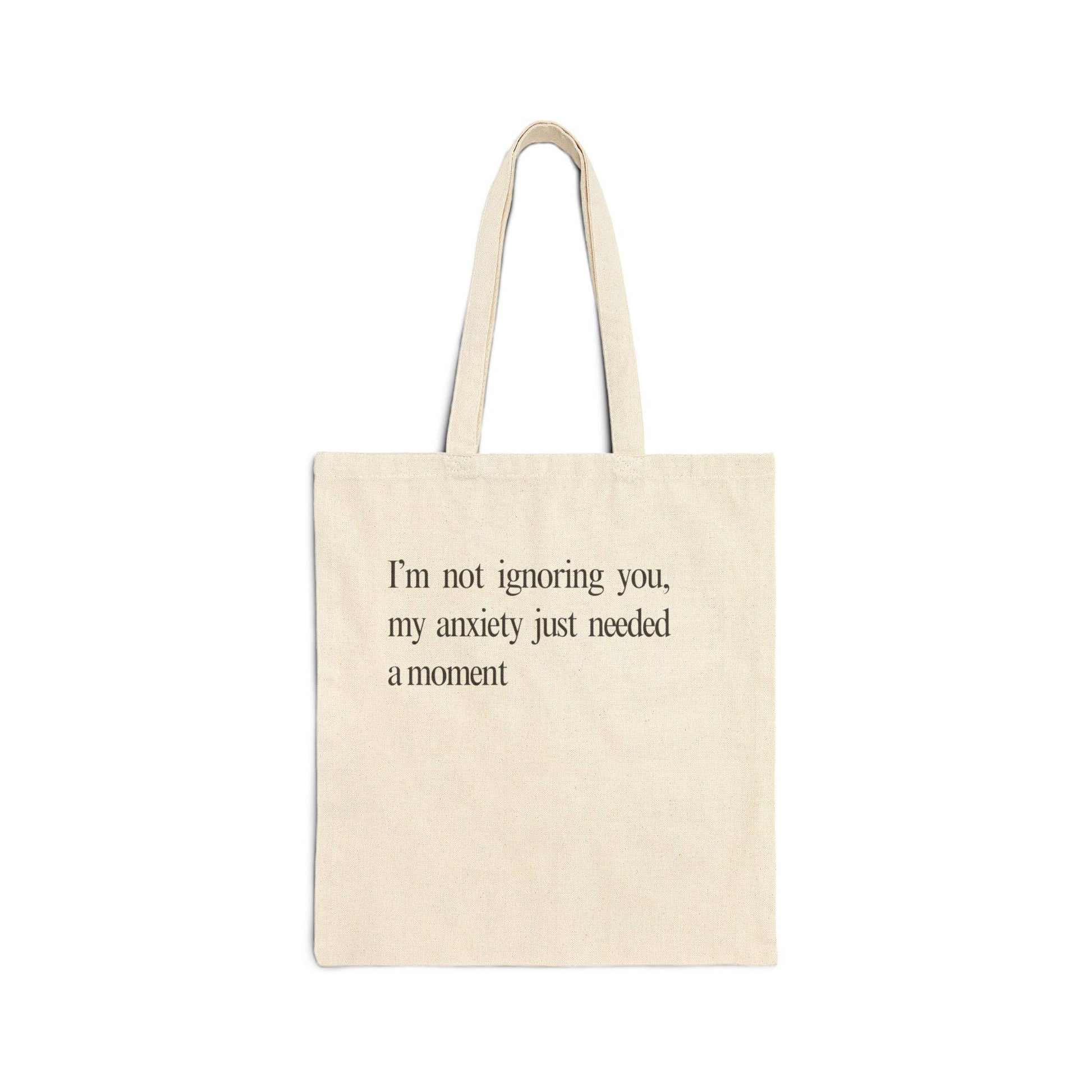 Anxiety Cotton Canvas Tote Bag - Its Fine, I Am Fine
