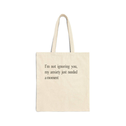 Anxiety Cotton Canvas Tote Bag - Its Fine, I Am Fine
