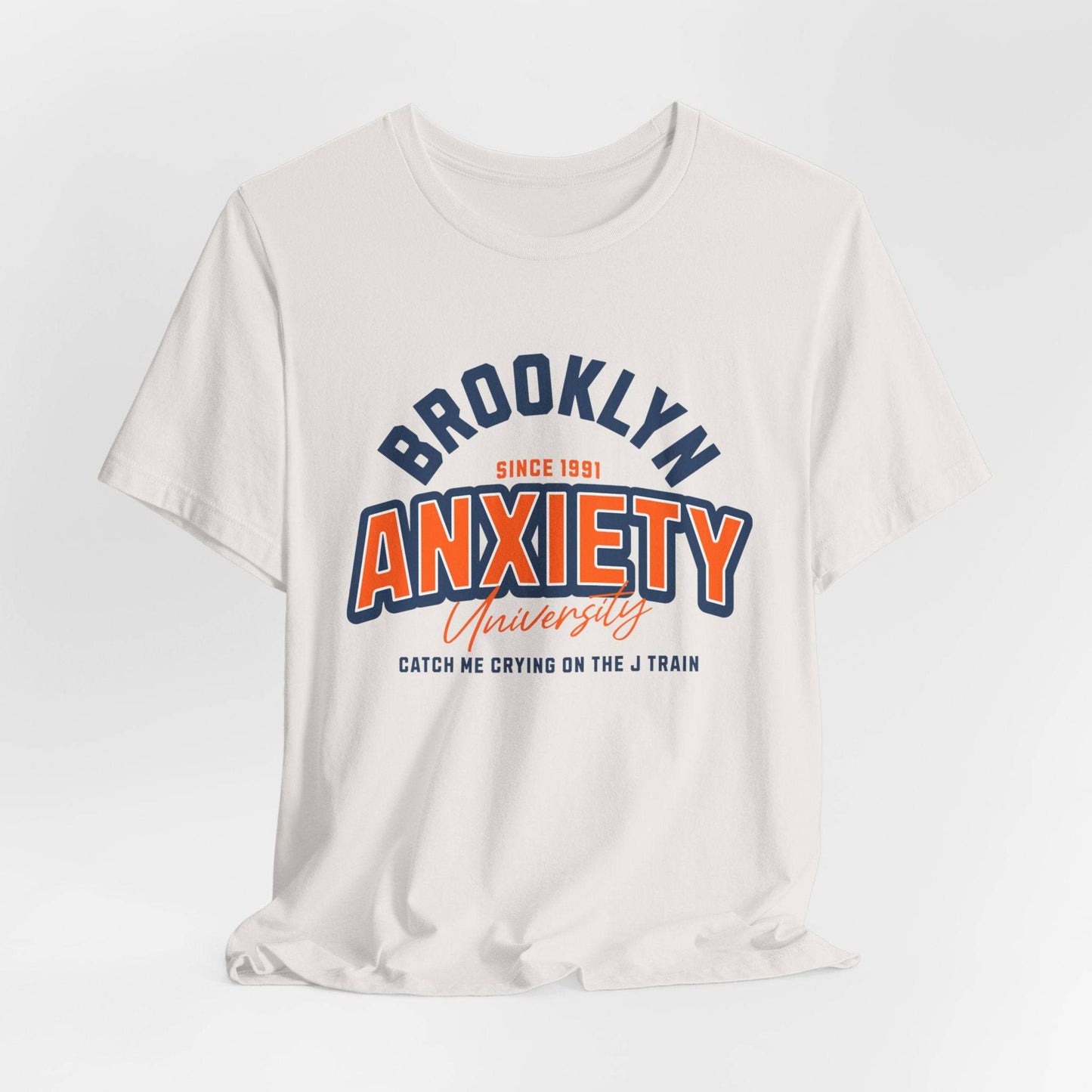 Brooklyn Anxiety University Vintage Unisex T-Shirt – Retro Graphic Tee - Its Fine, I Am Fine