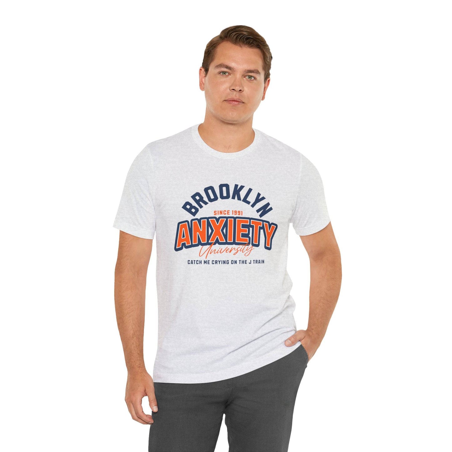 Brooklyn Anxiety University Vintage Unisex T-Shirt – Retro Graphic Tee - Its Fine, I Am Fine