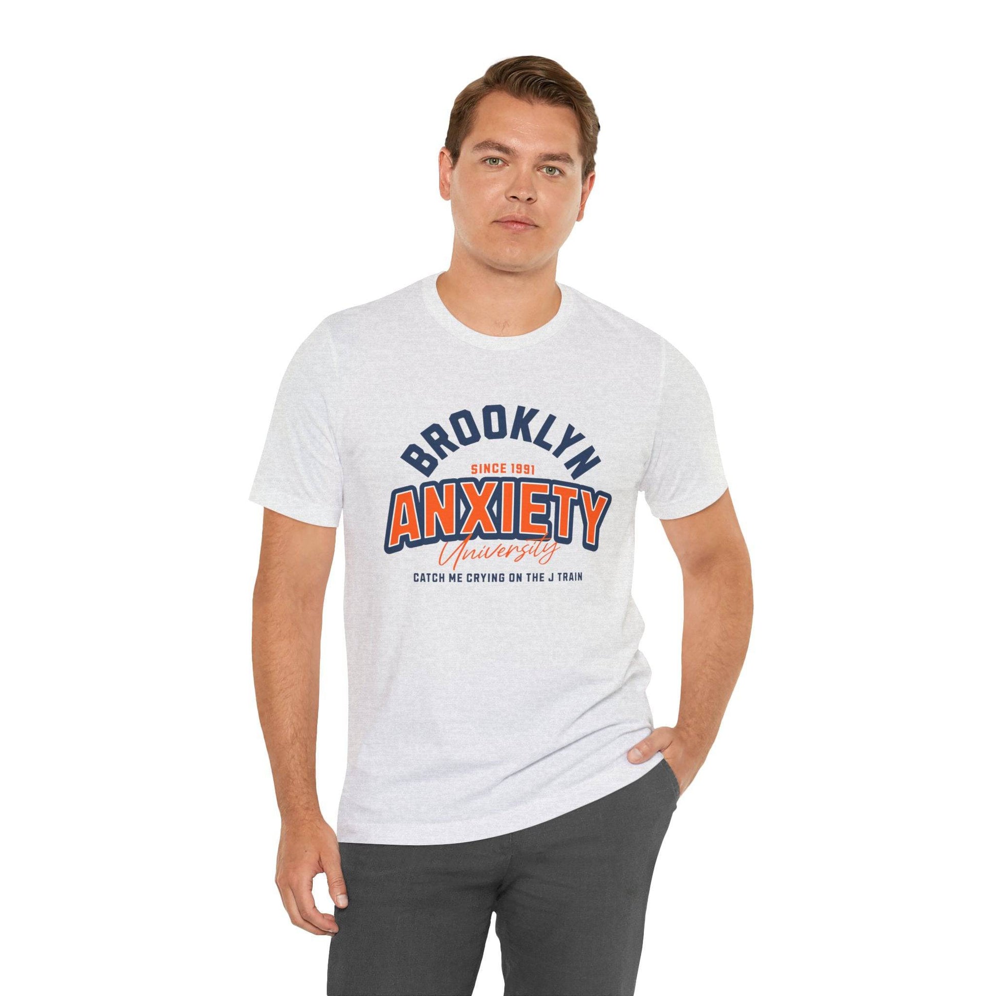 Brooklyn Anxiety University Vintage Unisex T-Shirt – Retro Graphic Tee - Its Fine, I Am Fine