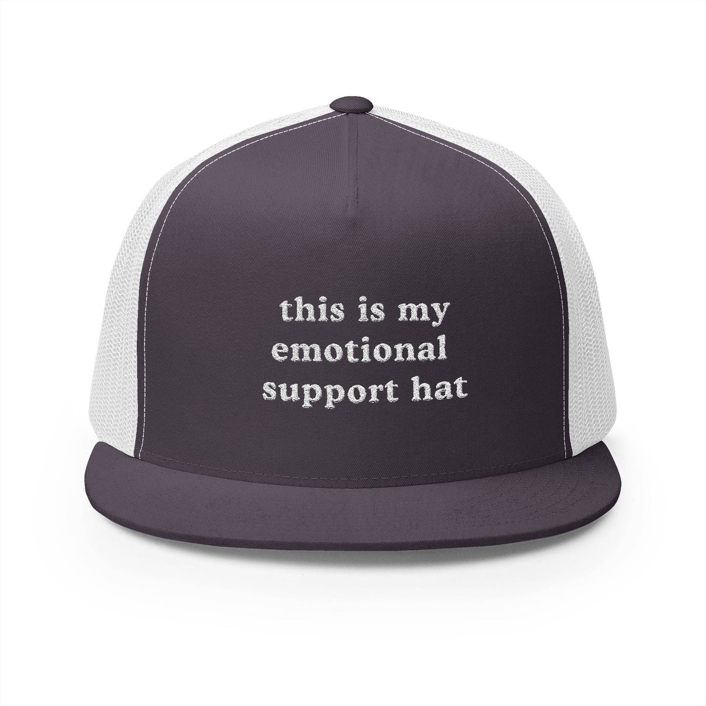This Is My Emotional Support Hat – Embroidered 5-Panel Trucker Cap - Its Fine, I Am Fine