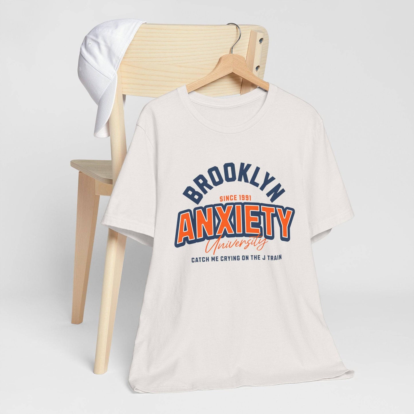 Brooklyn Anxiety University Vintage Unisex T-Shirt – Retro Graphic Tee - Its Fine, I Am Fine
