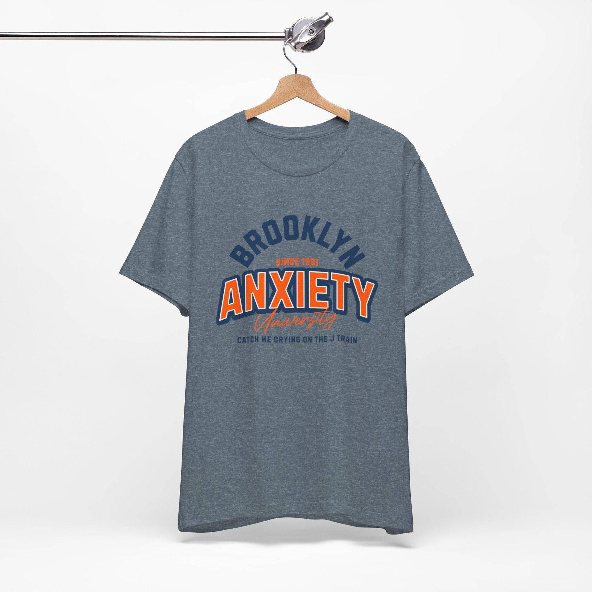 Brooklyn Anxiety University Vintage Unisex T-Shirt – Retro Graphic Tee - Its Fine, I Am Fine