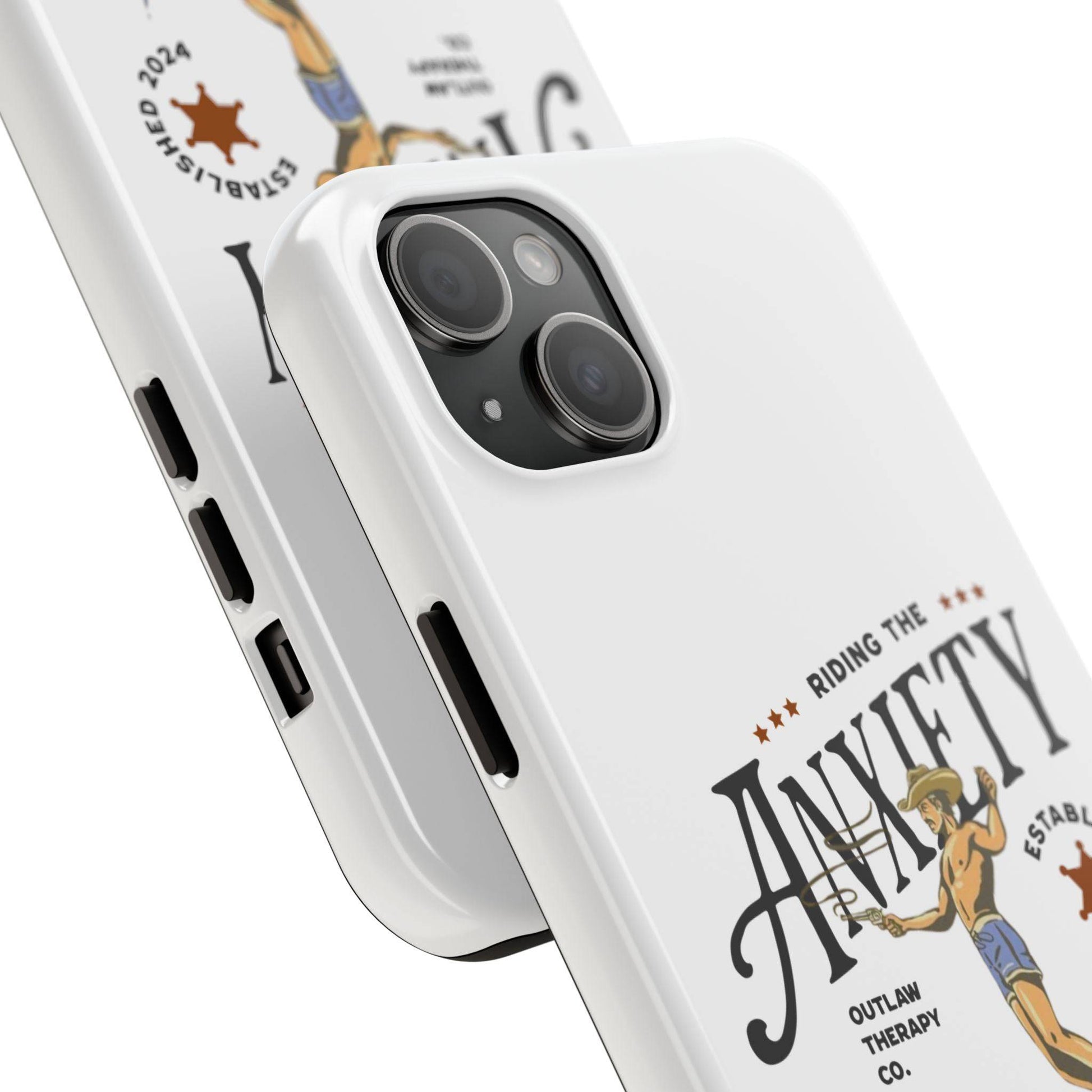Riding the Anxiety Wave Phone Case - Tough Design for Stress Relief - Its Fine, I Am Fine