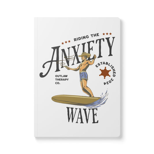 Riding the Anxiety Wave Softcover Journal - Perfect for Stress Relief and Mindfulness