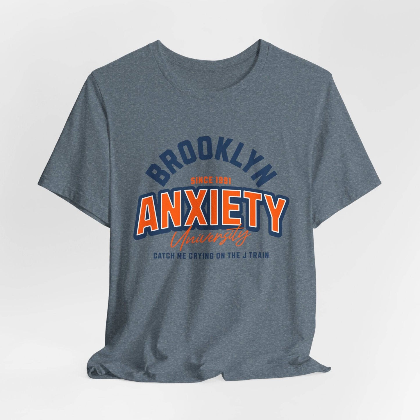Brooklyn Anxiety University Vintage Unisex T-Shirt – Retro Graphic Tee - Its Fine, I Am Fine