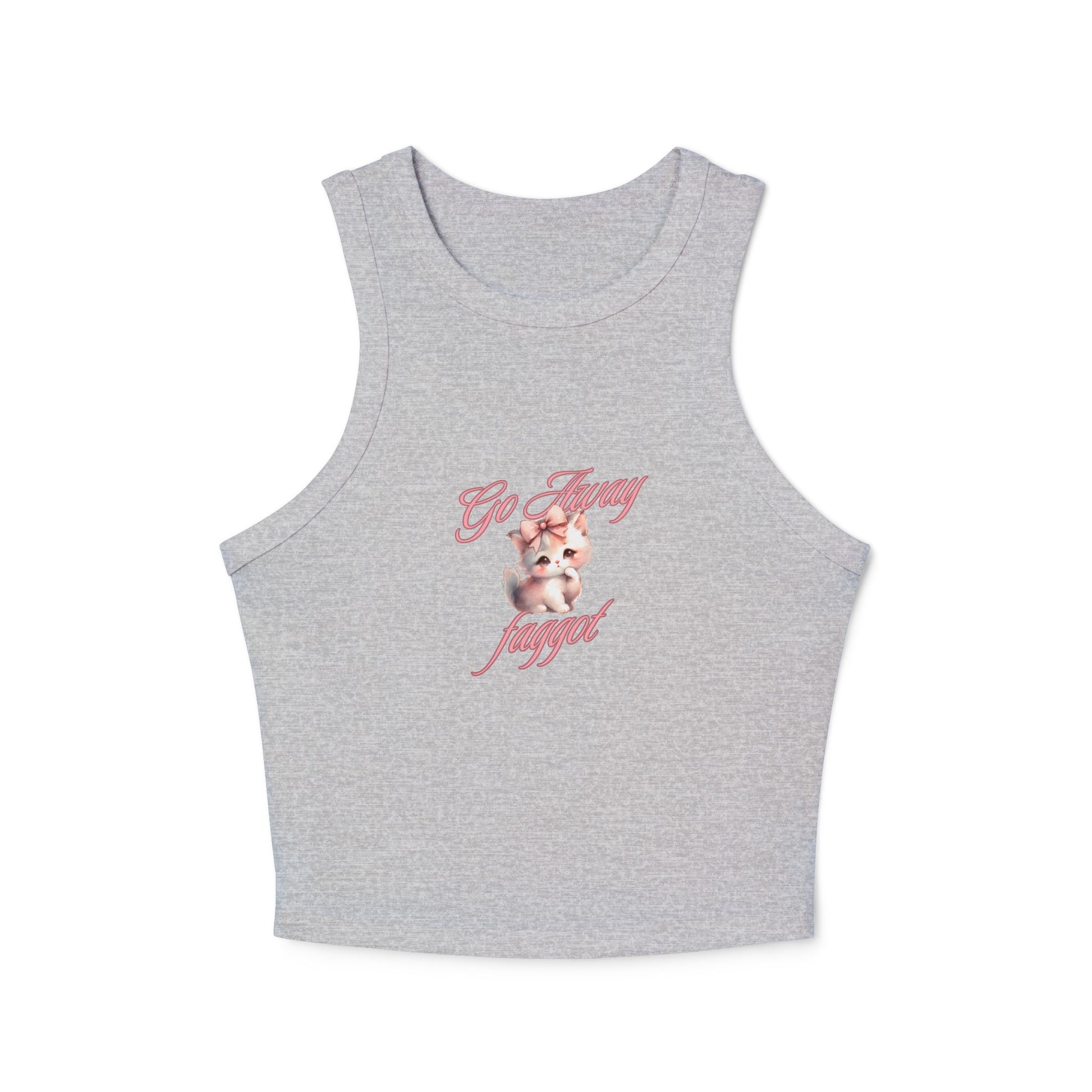Cute & Sassy ‘Go Away’ Graphic Racer Tank Top for Women - Its Fine, I Am Fine