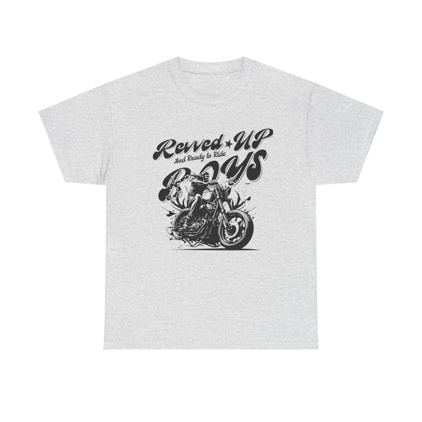 Revv'd Up Motorcycle Tee - Unisex Heavy Cotton Shirt for Riders