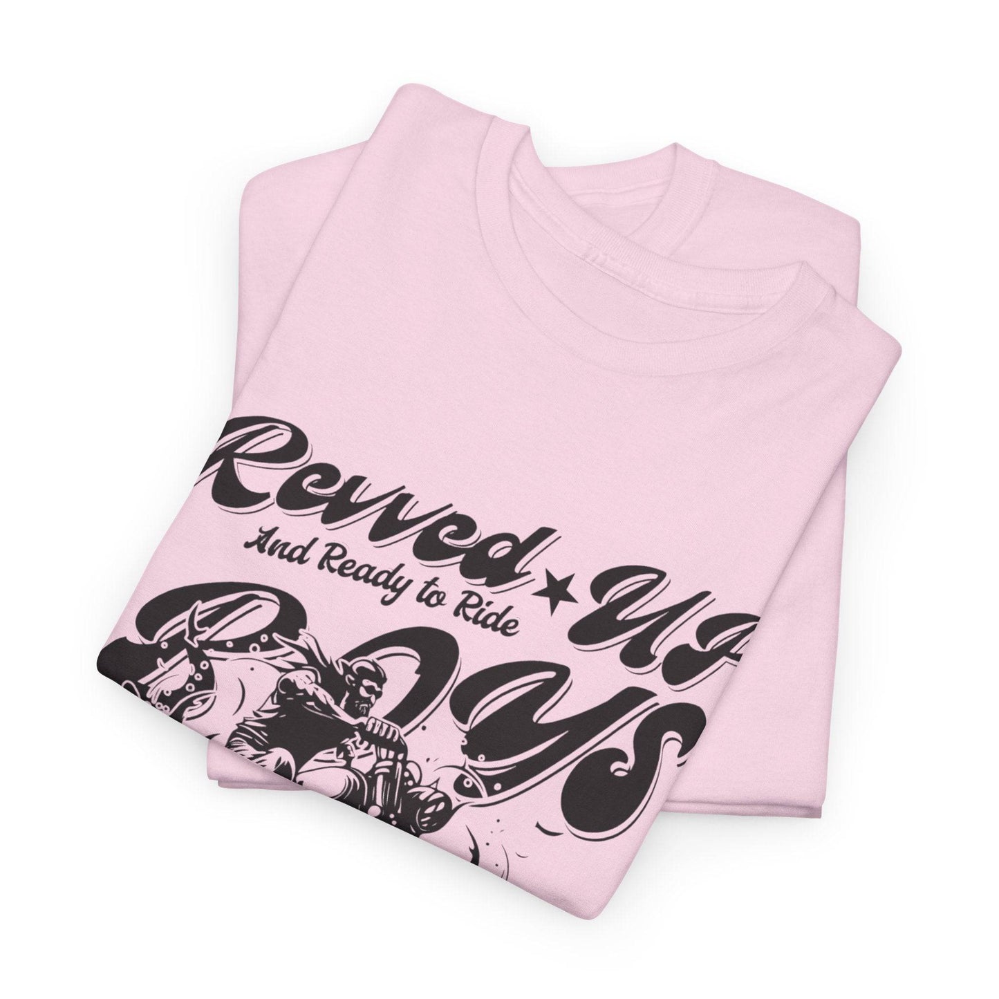 Revv'd Up Motorcycle Tee - Unisex Heavy Cotton Shirt for Riders - Its Fine, I Am Fine