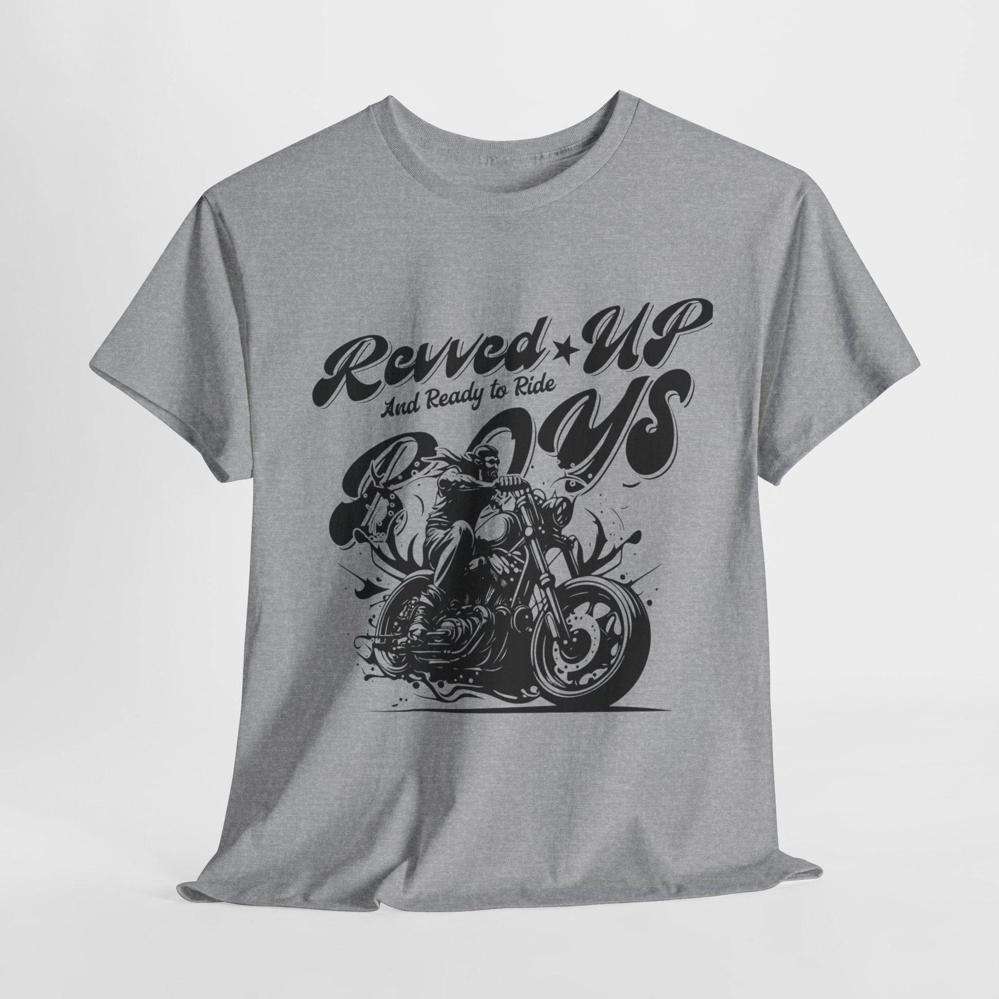 Revv'd Up Motorcycle Tee - Unisex Heavy Cotton Shirt for Riders - Its Fine, I Am Fine